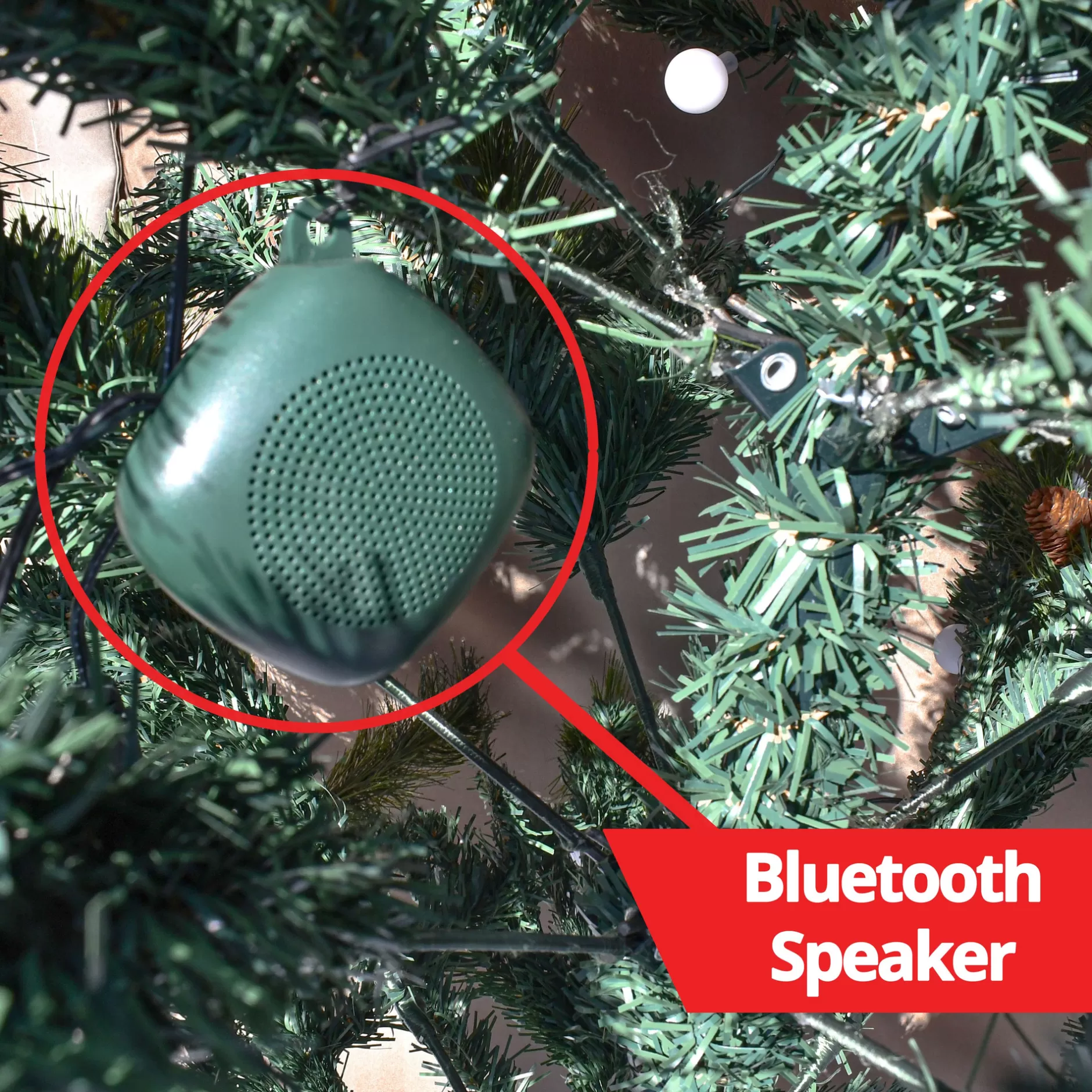Cheap Ct7Ft002 Multi-Colored Pre-Lit Artificial Bluetooth Musical Christmas Tree With Wintry Accents - 7 Foot - Green Pre-Lit
