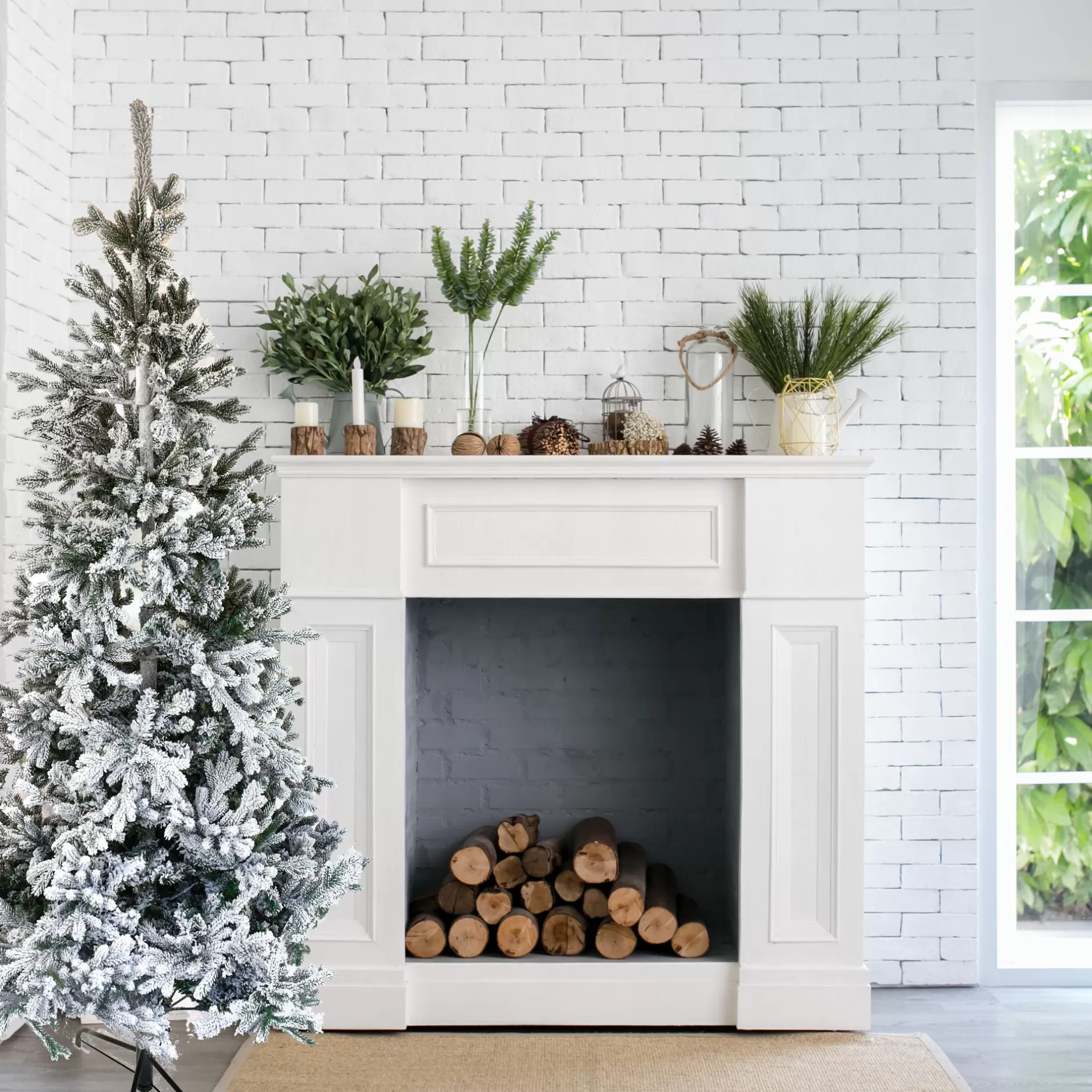 Online Ct7Ft003Artificial Flocked Spruce Holiday Christmas Tree - Snow Dusted - 7 Foot Flocked