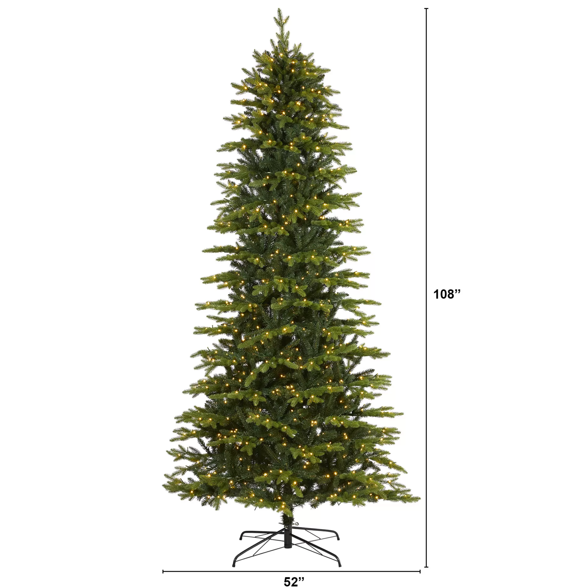 Shop 9' Belgium Fir Artificial Christmas Tree, Clear Led Lights Colorful