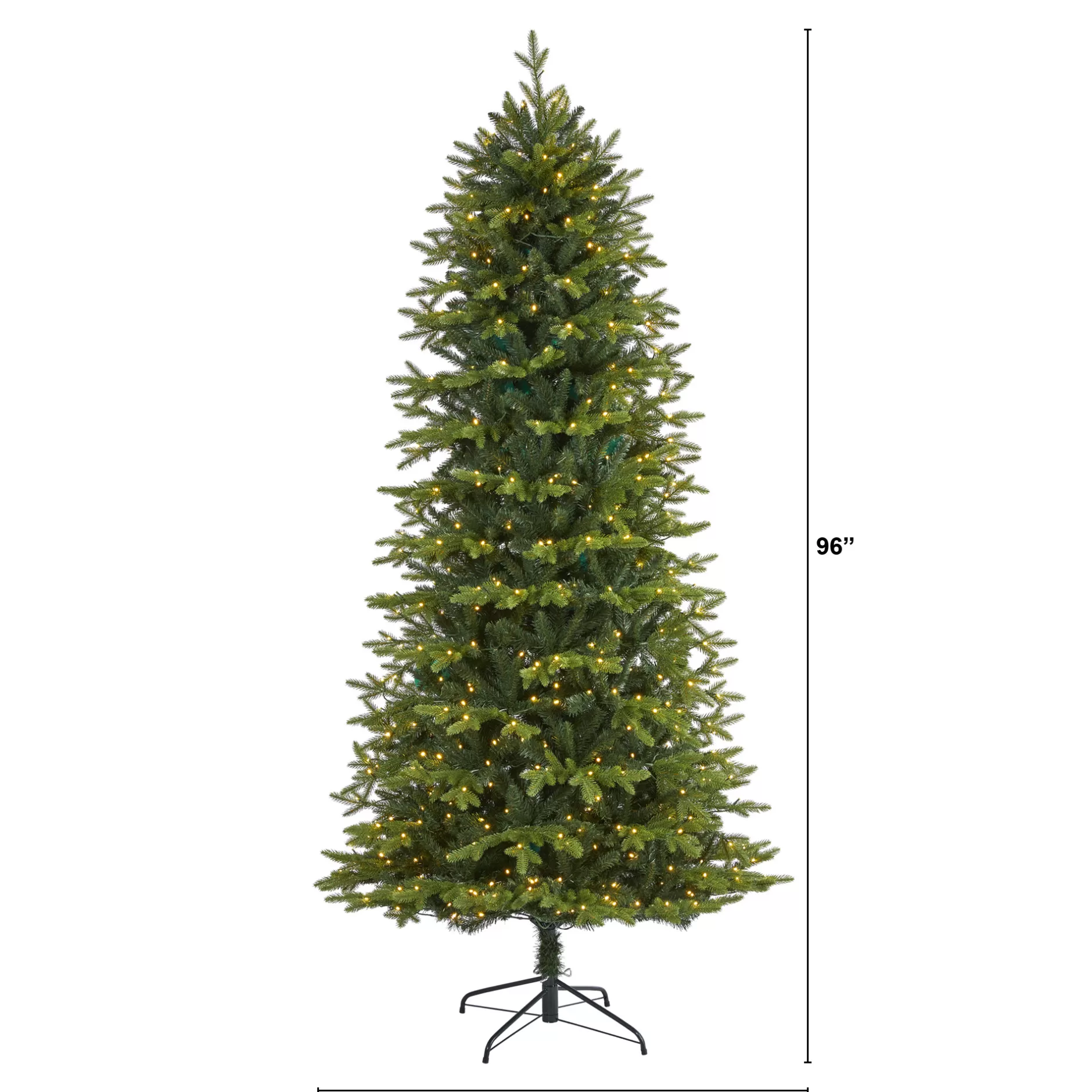 New 8' Belgium Fir Artificial Christmas Tree, Clear Led Lights Colorful