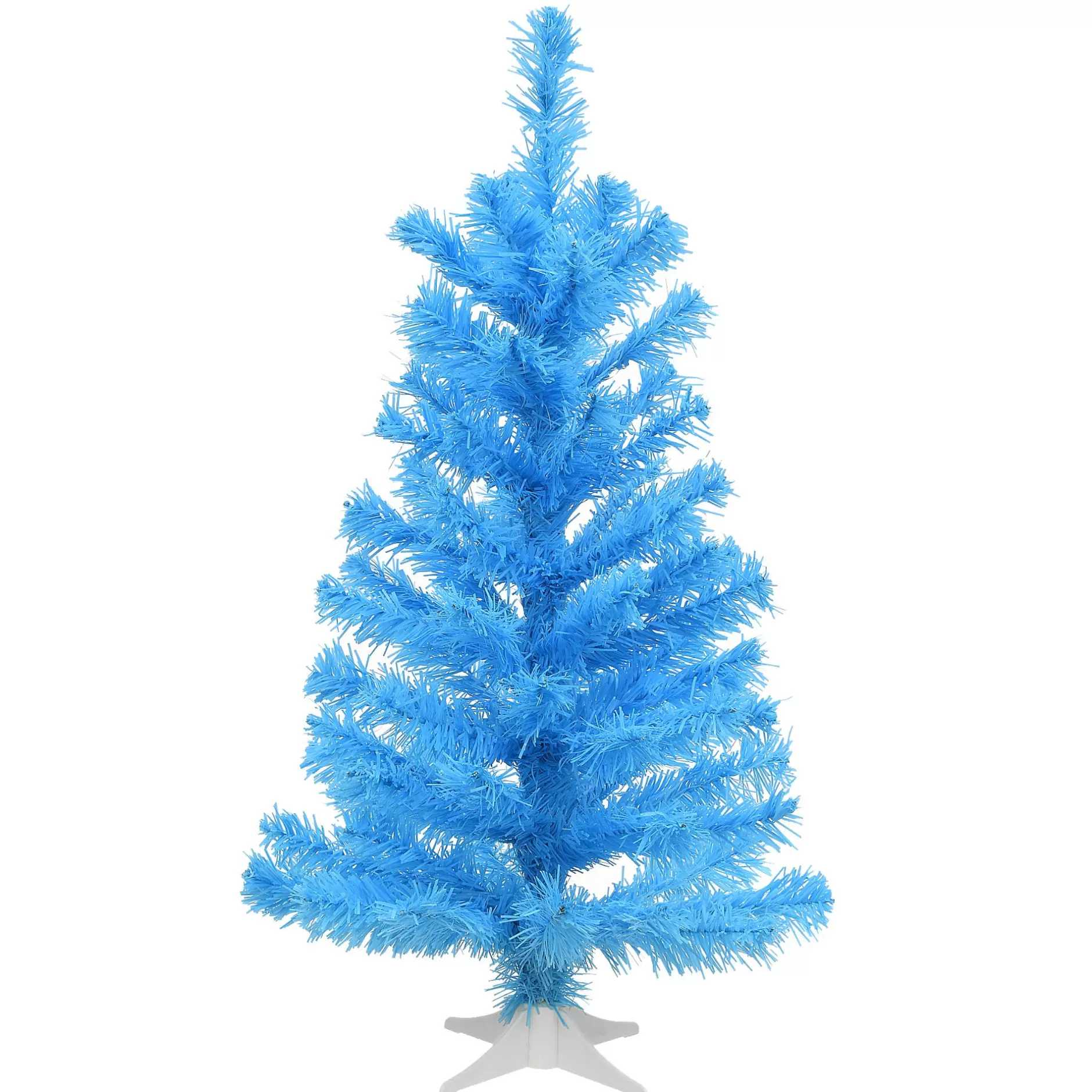 Online 2' Blue Artificial Christmas Tree With White Stand, Unlit Colorful