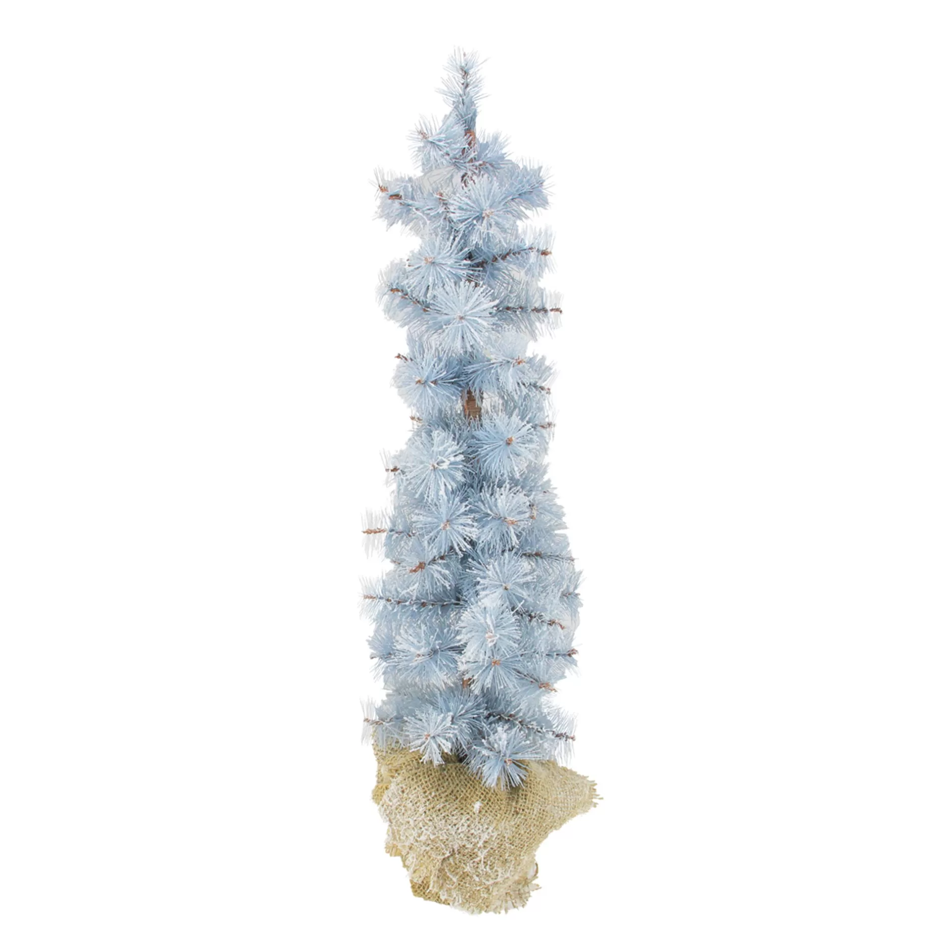 Shop 2' Blue Potted Frosted Pine Slim Artificial Christmas Tree - Unlit Potted