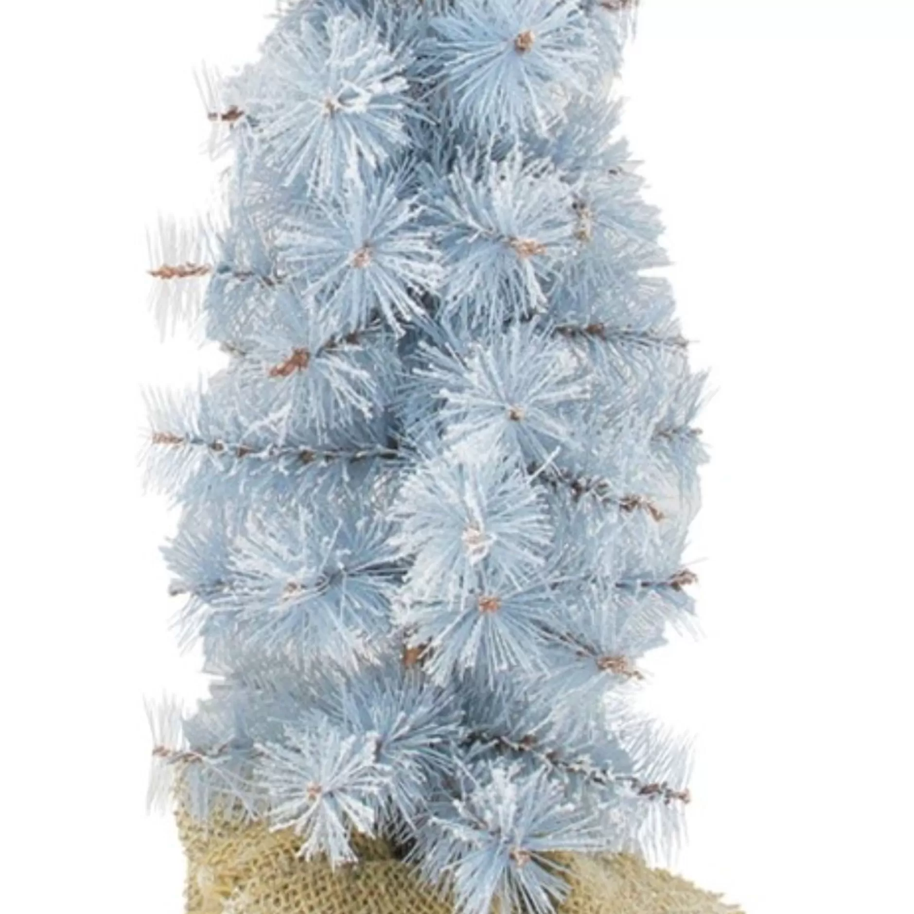 Shop 2' Blue Potted Frosted Pine Slim Artificial Christmas Tree - Unlit Potted