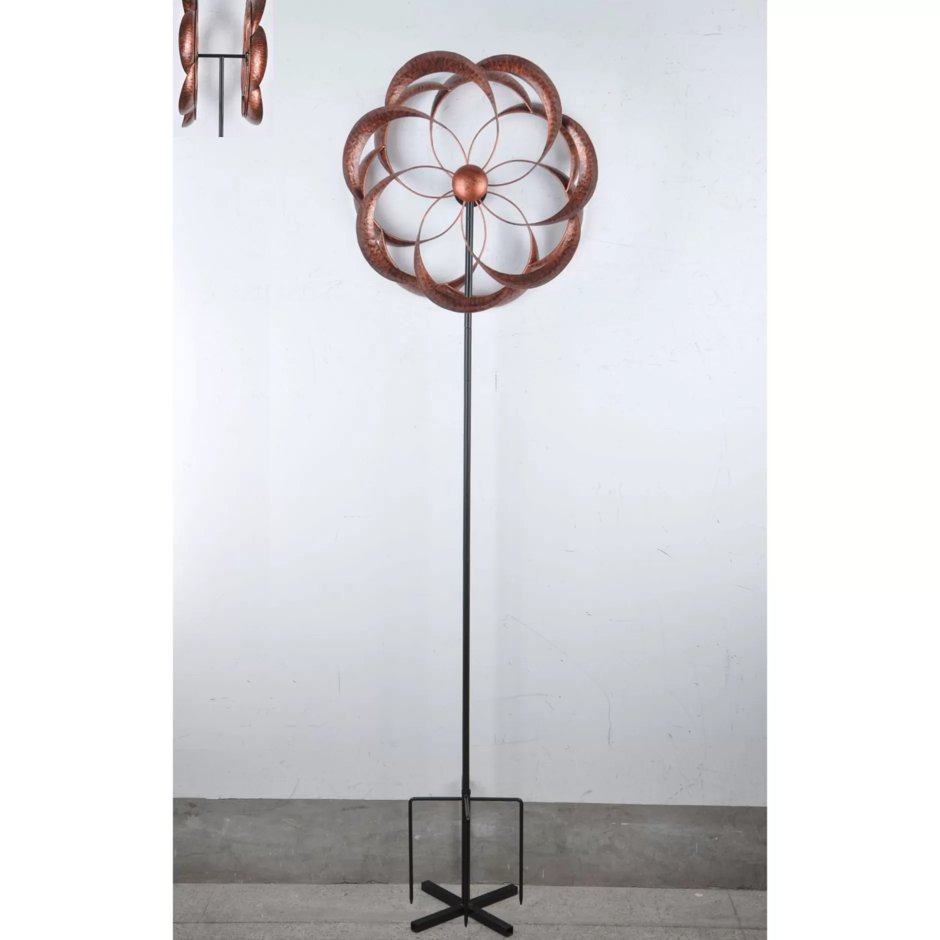 Hot 72" Brownbistratal Flower Modern Wind Spinner - 33831920 Pre-Lit