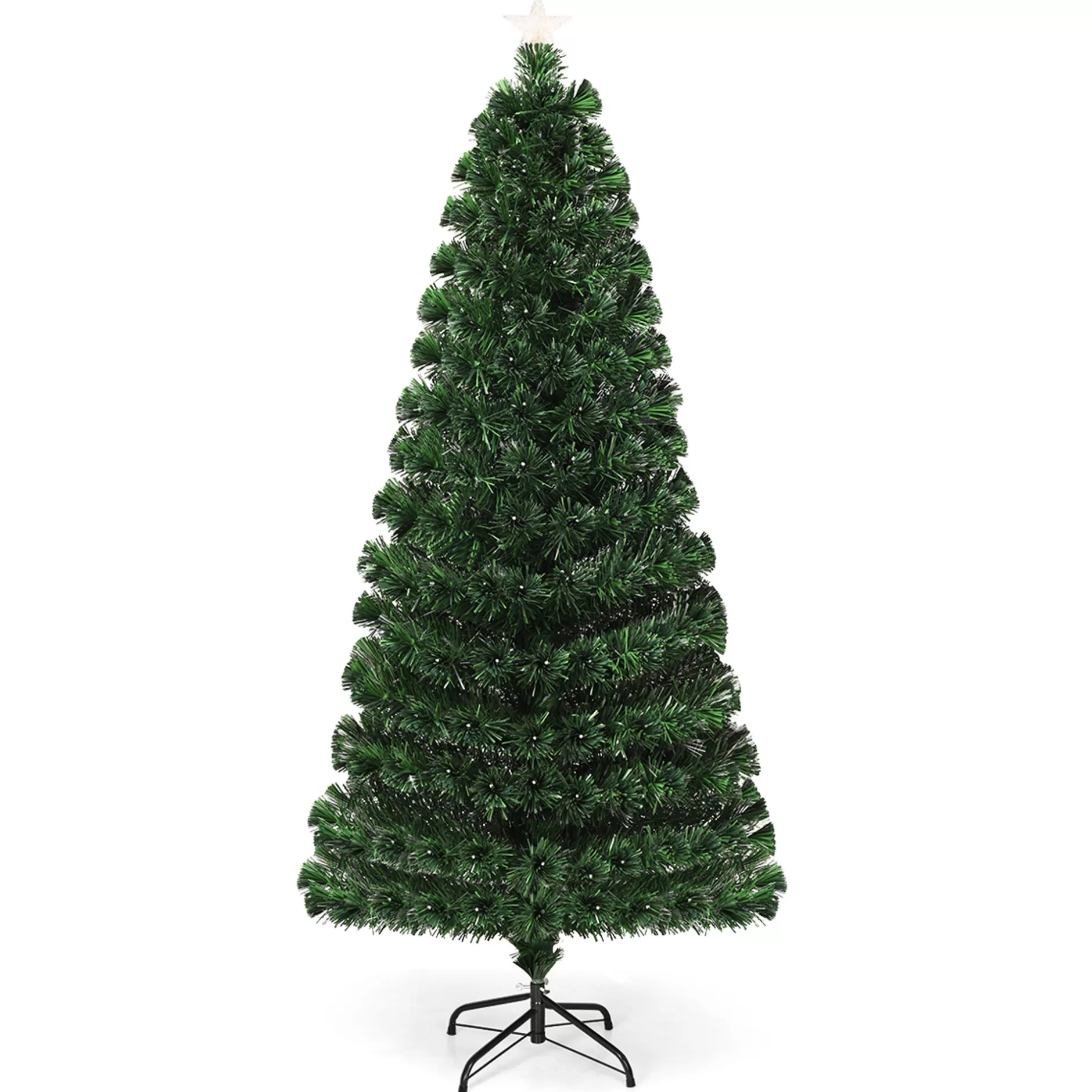 Cheap 6Ft Fiber Optic Christmas Tree 225 Multicolor Led Lights Colorful