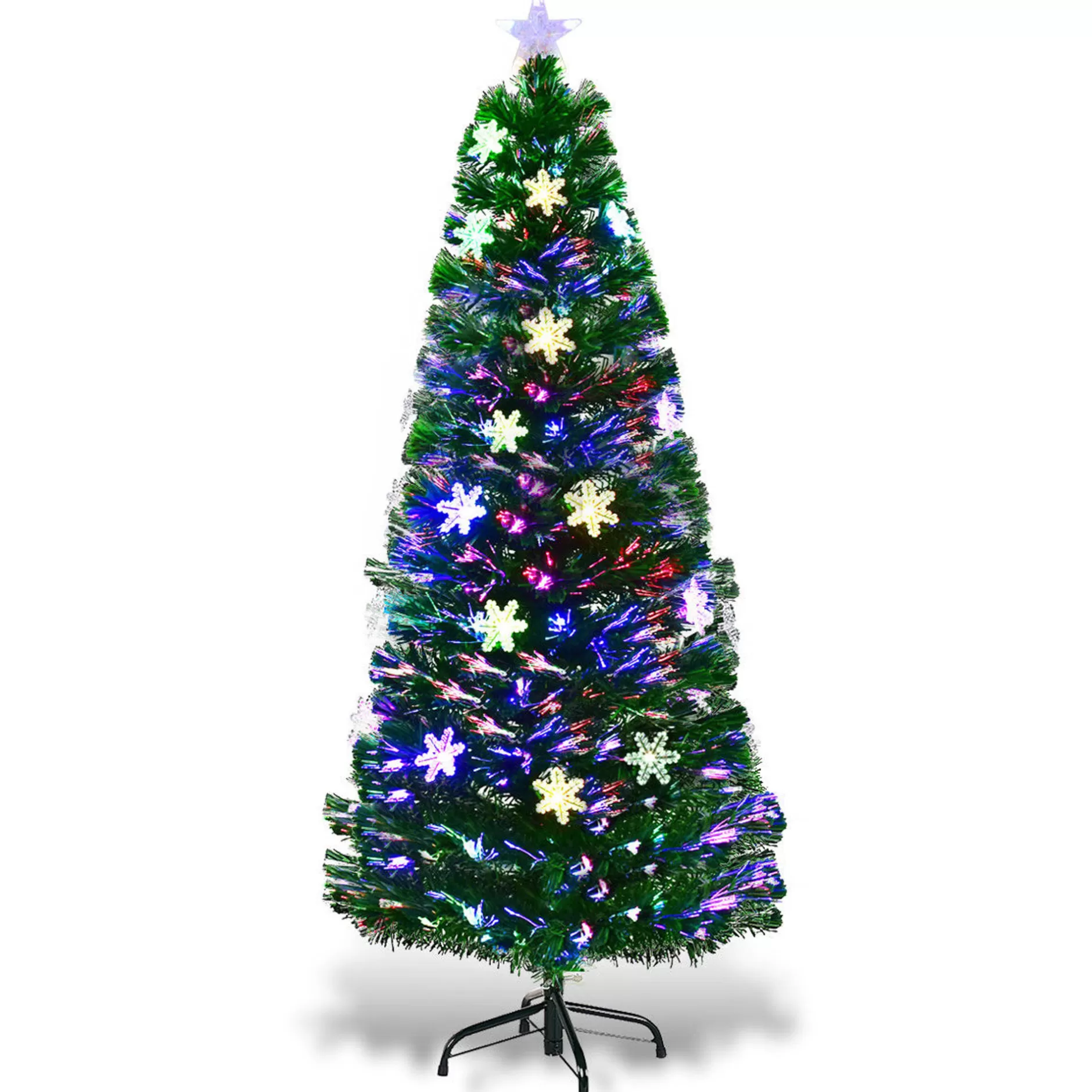 Online 6Ft Pre-Lit Fiber Optic Christmas Tree Multicolor Lights Pre-Lit