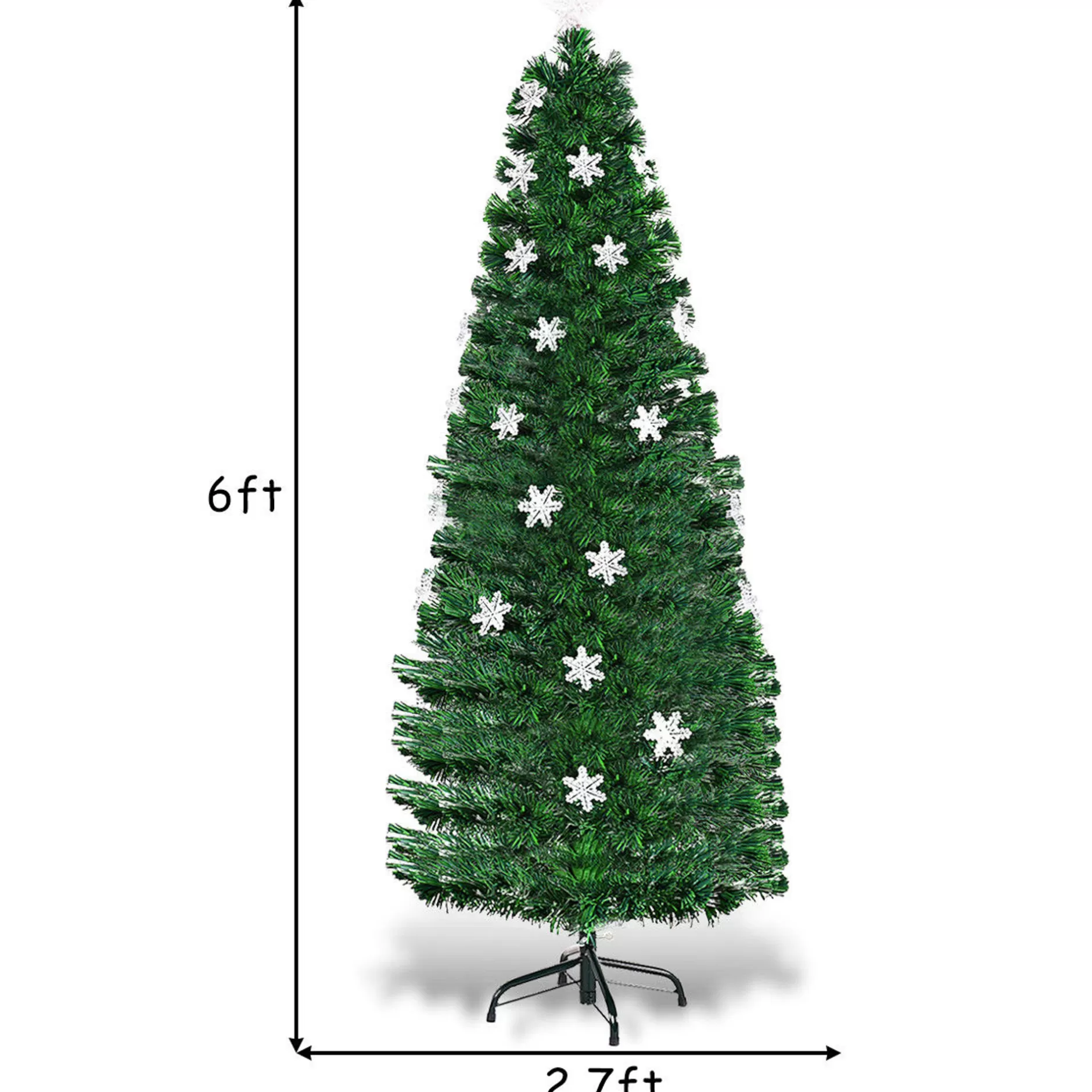 Online 6Ft Pre-Lit Fiber Optic Christmas Tree Multicolor Lights Pre-Lit