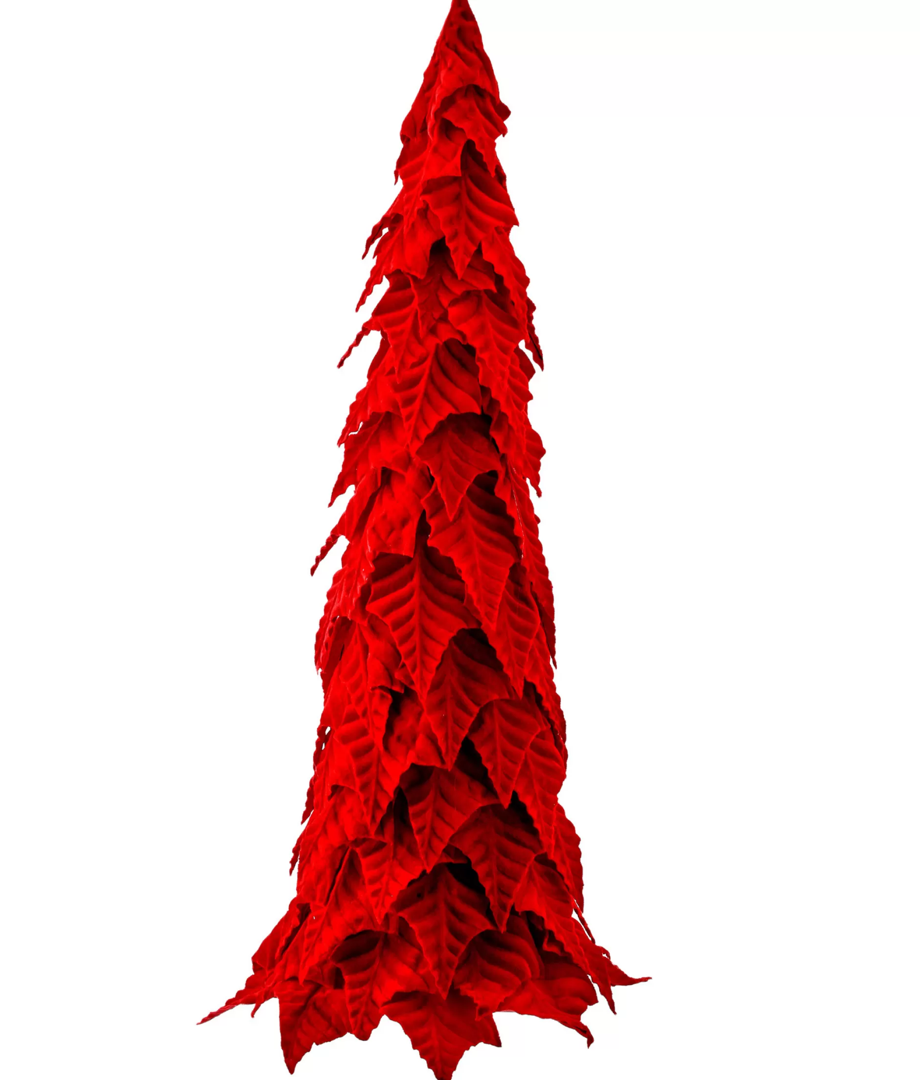 Sale 27" Crimson Red Poinsettia Leaf Cone Christmas Tree Colorful