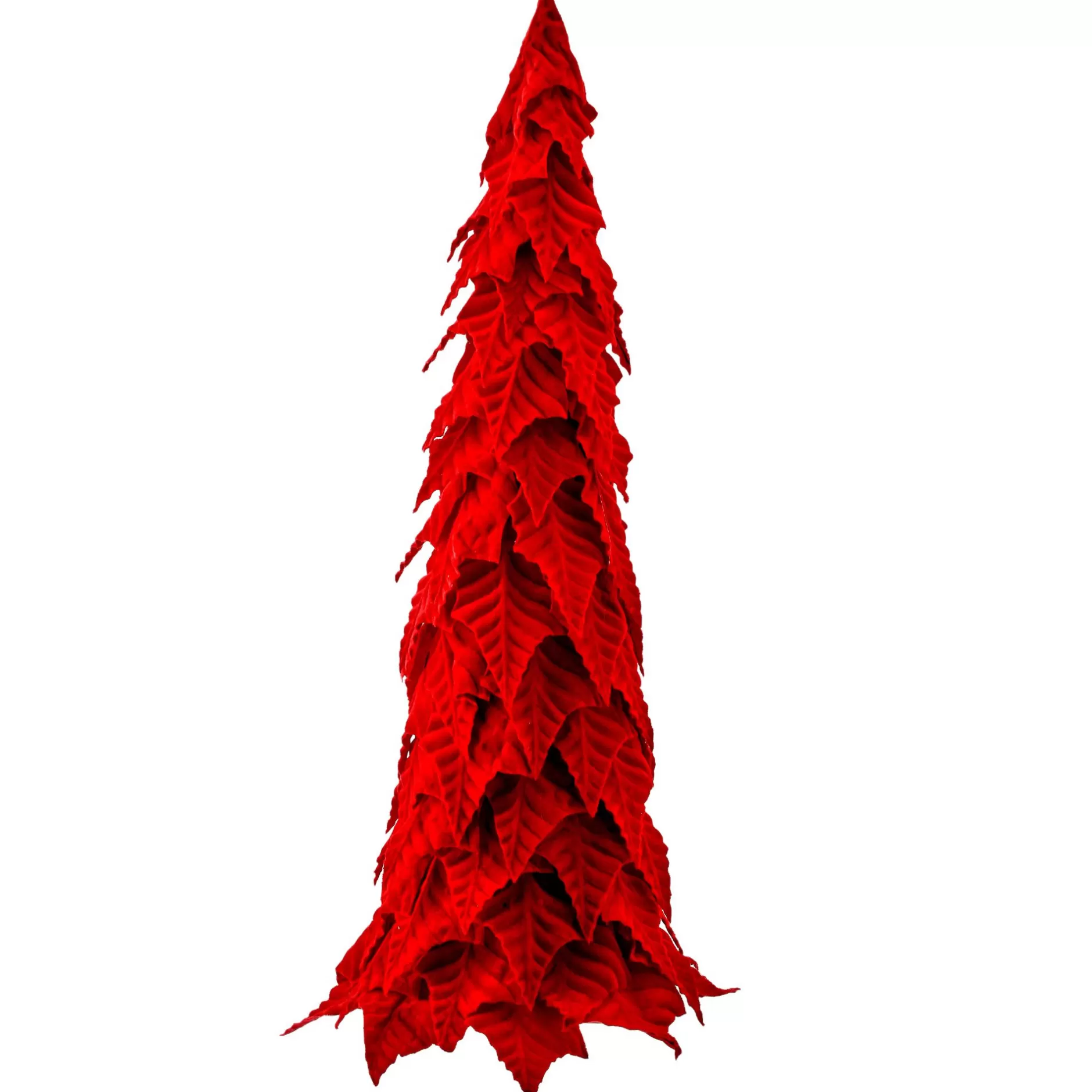 Sale 27" Crimson Red Poinsettia Leaf Cone Christmas Tree Colorful