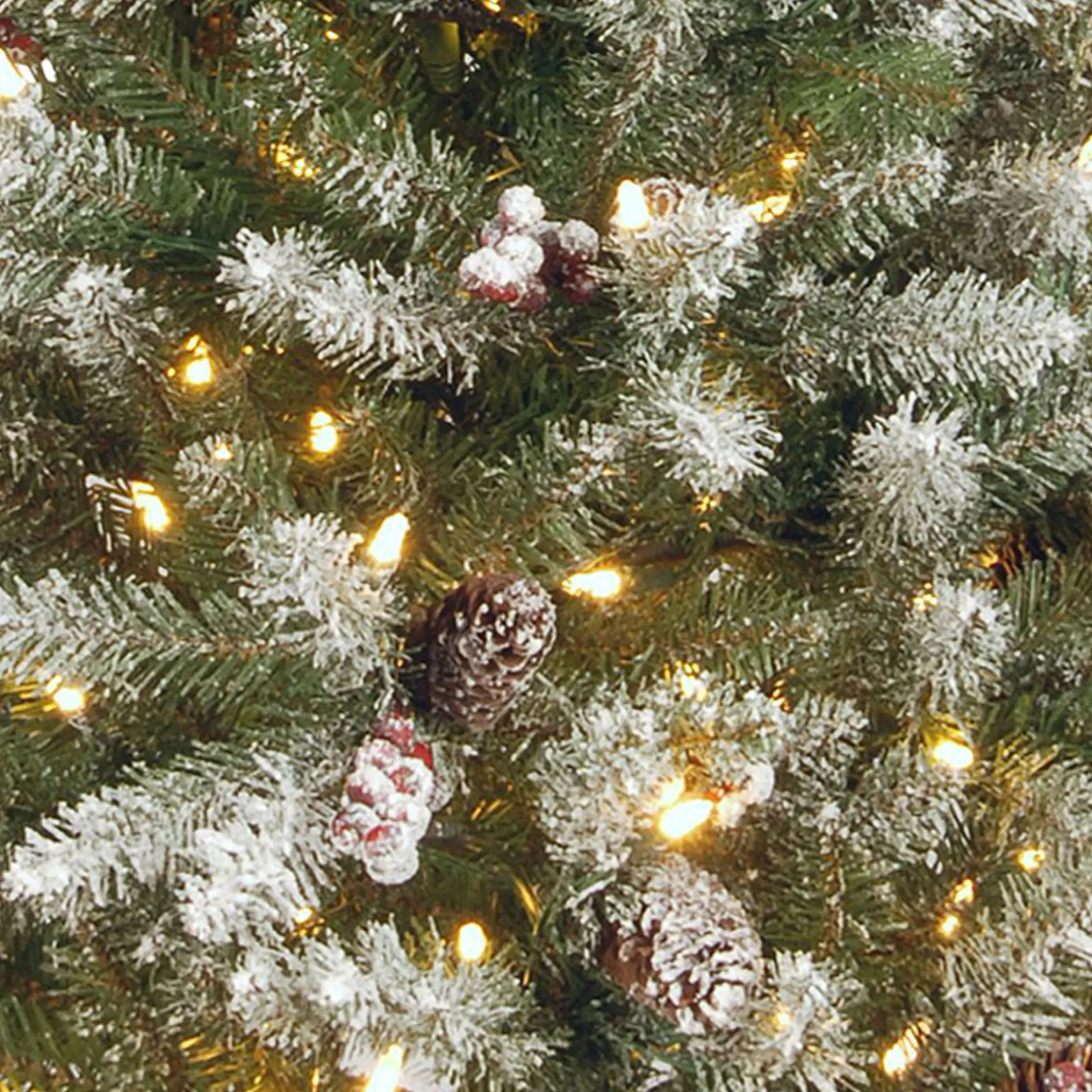 Shop 4.5' Dunhill Fir Artificial Christmas Tree With Red Berries - Clear Lights Pre-Lit