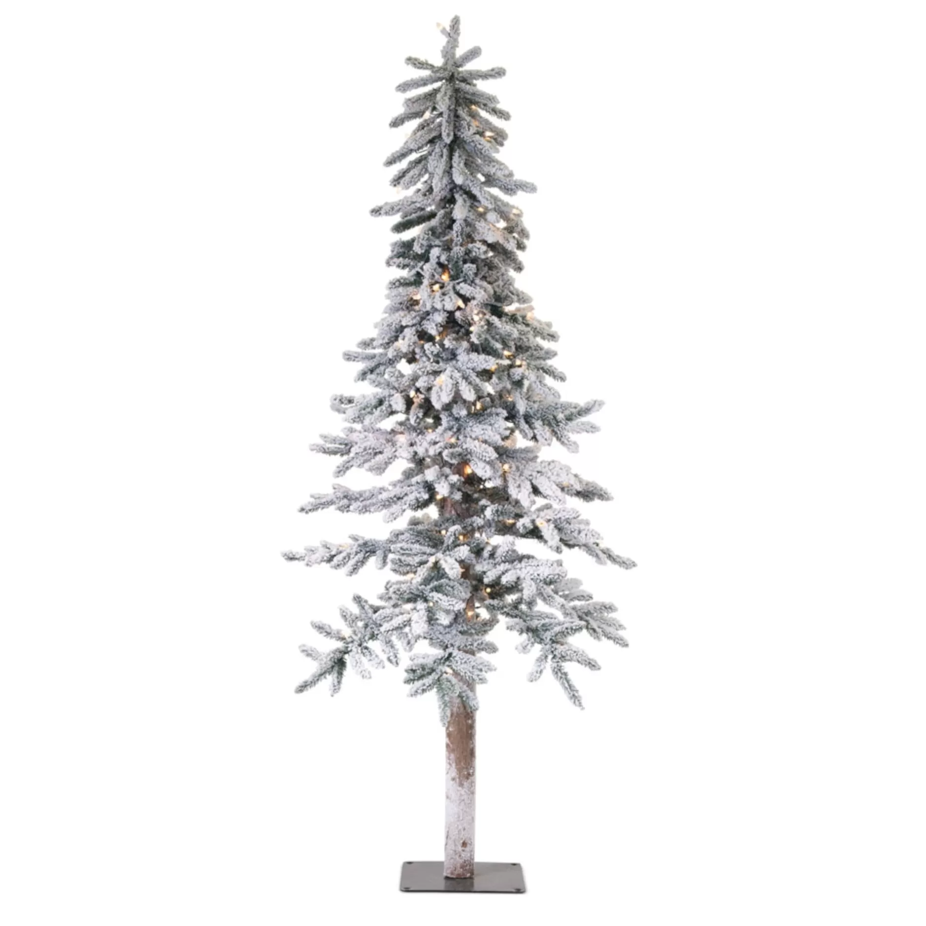 Fashion Flocked Alpine Tree 6'H Pvc/Metal Pre-Lit