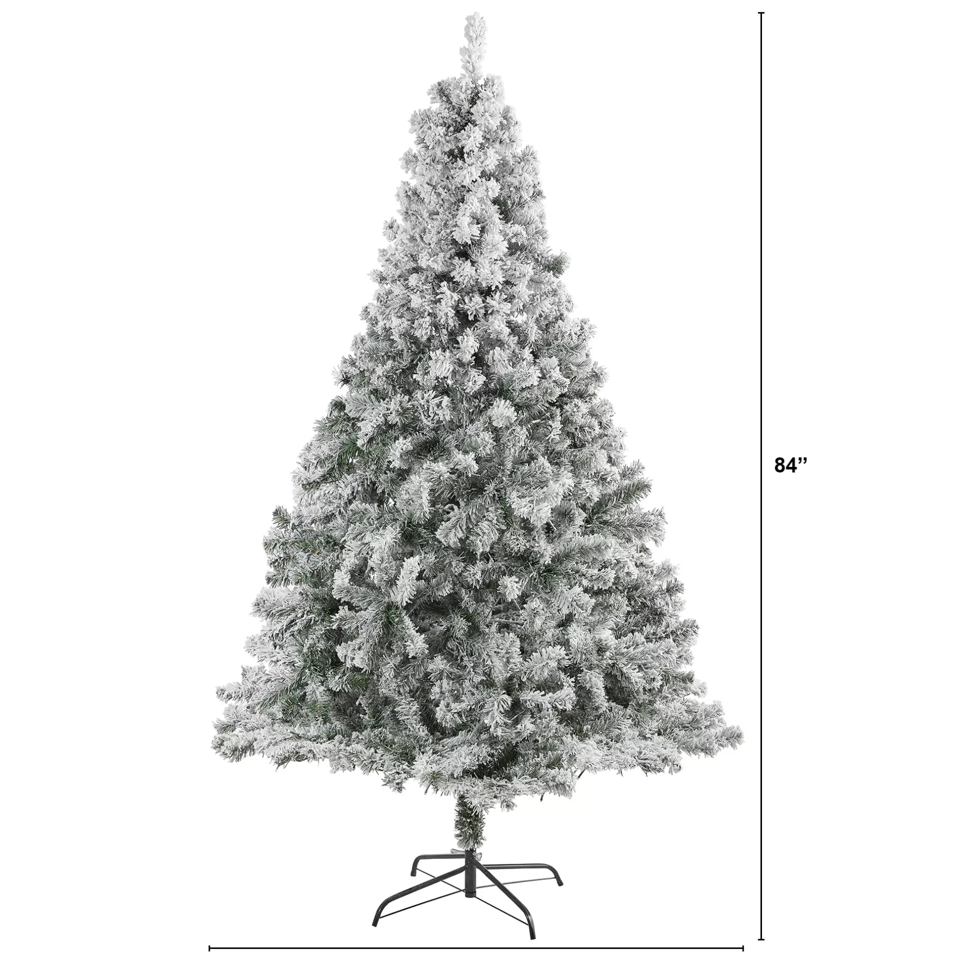 Outlet 7' Flocked Rock Spruce Artificial Christmas Tree, Unlit Flocked