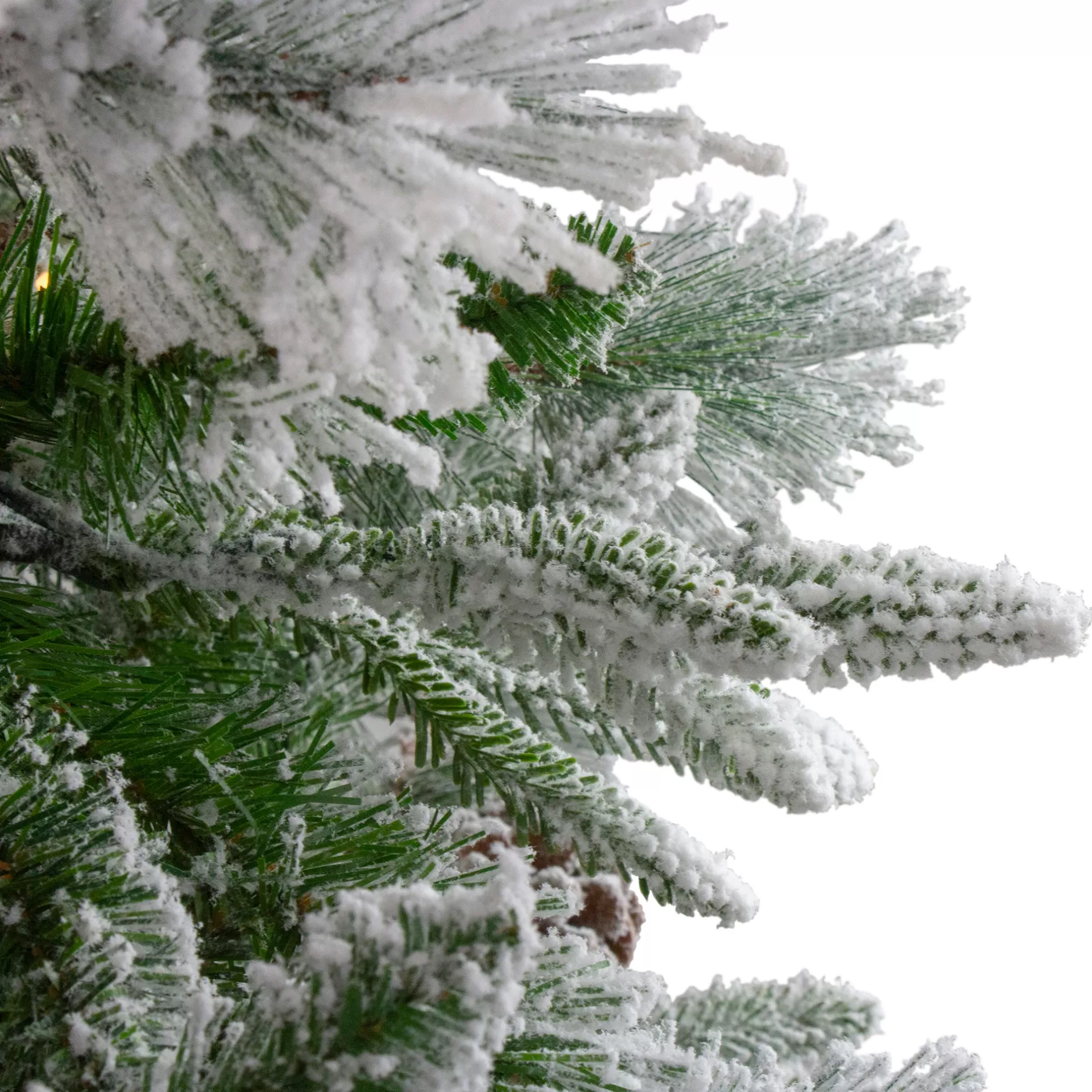 Discount 6.5' Flocked Rosemary Emerald Angel Pine Artificial Christmas Tree, Unlit Flocked