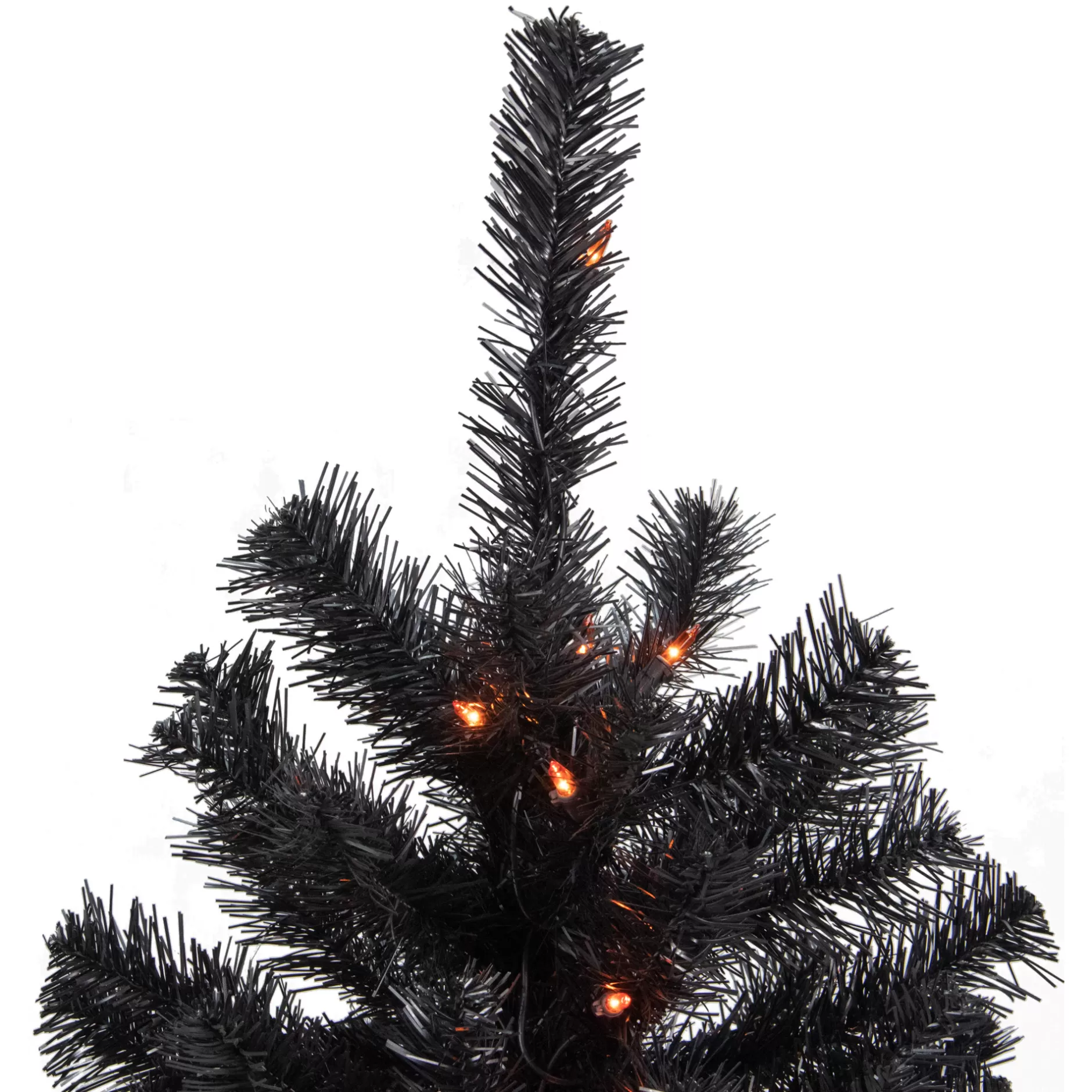 Best 3Ft Pre-Lit Black Noble Spruce Artificial Halloween Tree, Orange Lights Colorful