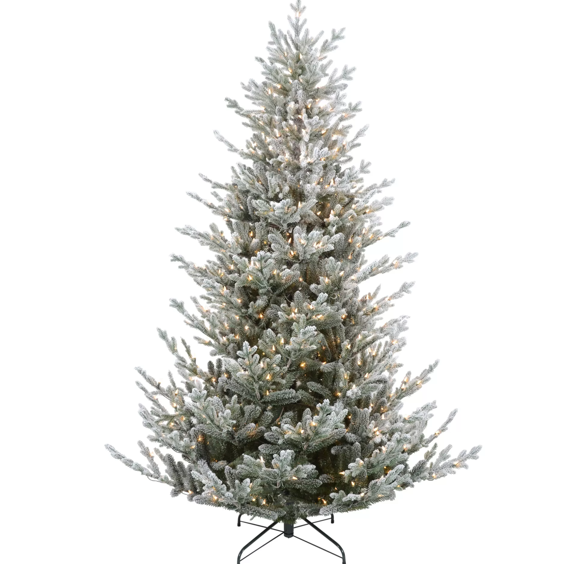 Best 6.5Ft Pre-Lit Flocked Little River Fir Artificial Christmas Tree - Clear Lights Pre-Lit
