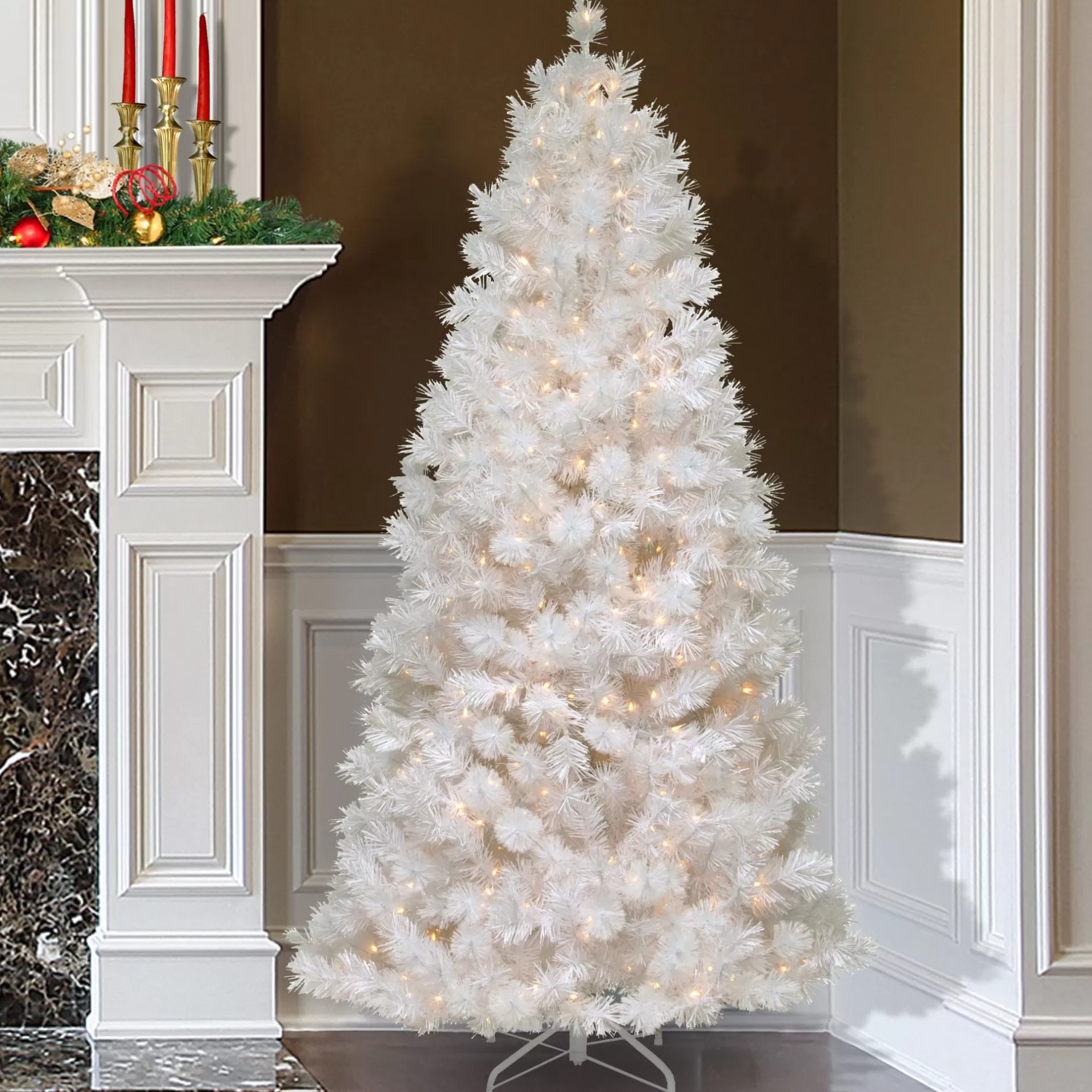 Flash Sale 7.5 Ft. Wispy Willow Grande White Slim Tree With Clear Lights Colorful