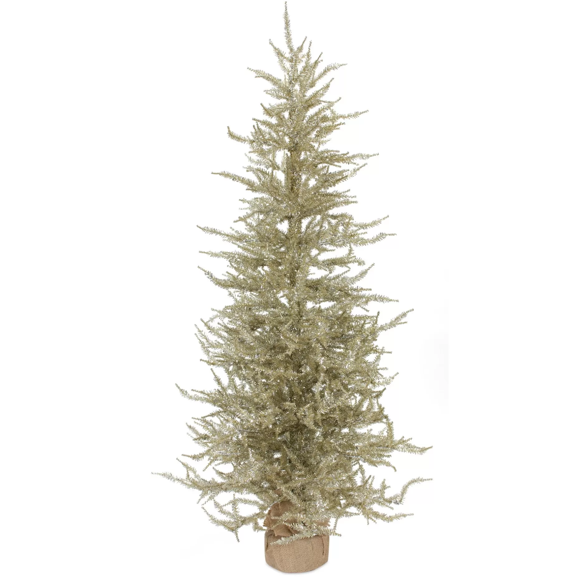 Discount 4' Light Green Tinsel Pine Tree In Pot Commercial