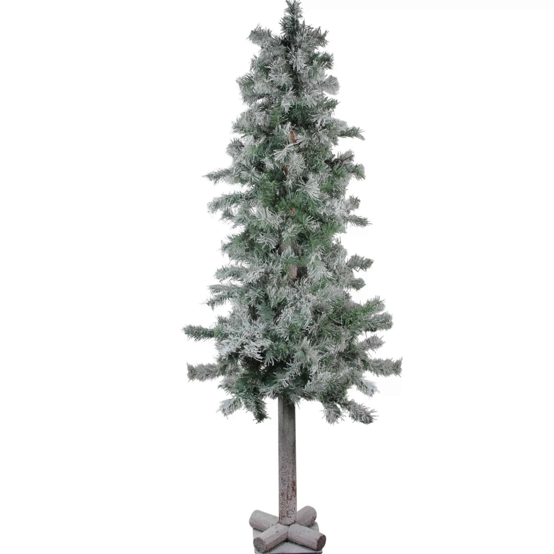 Cheap 5' Lightly Flocked And Glittered Woodland Alpine Artificial Christmas Tree, Unlit Alpine