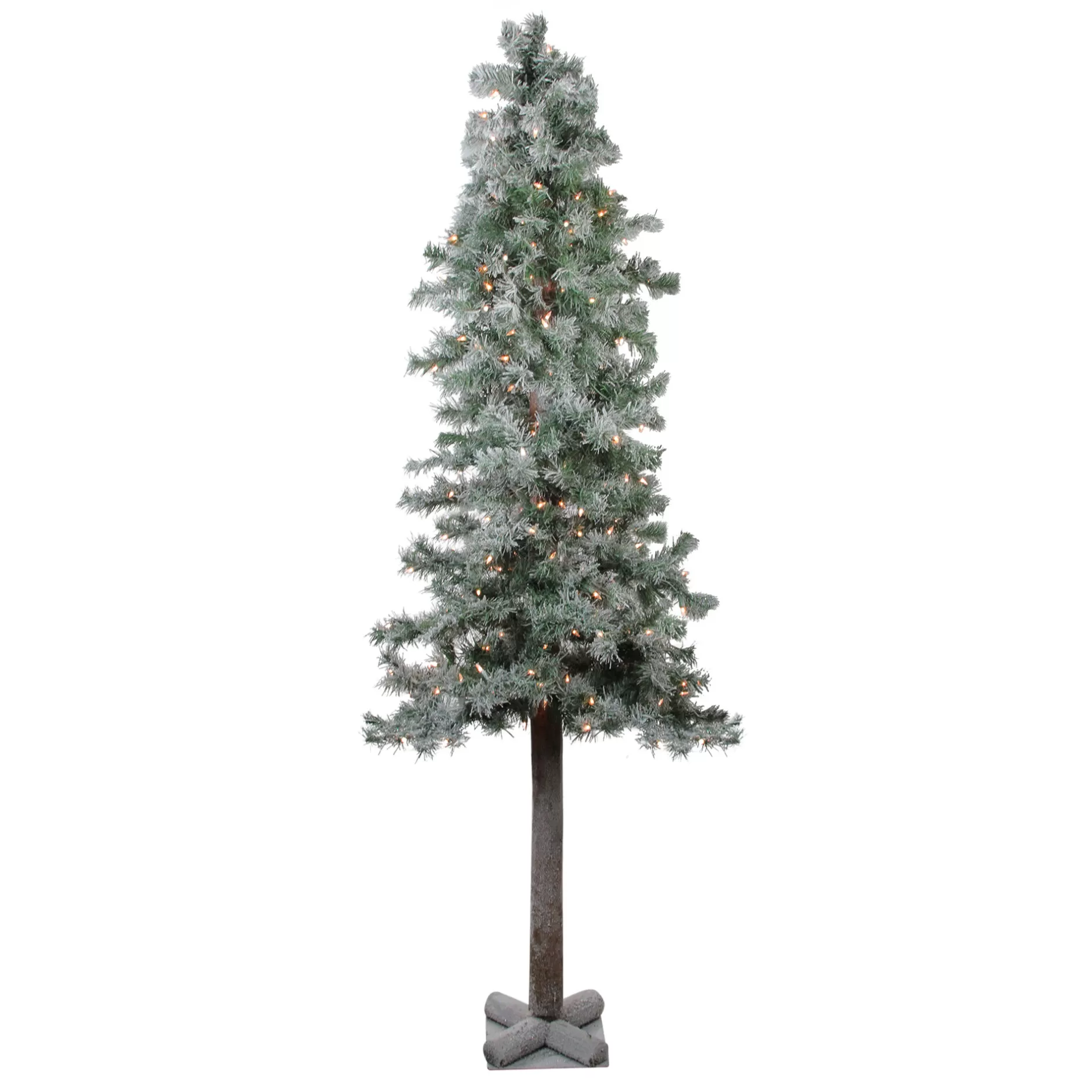 Store 6' Lightly Flocked Glittered Woodland Alpine Artificial Christmas Tree - Clear Lights Alpine