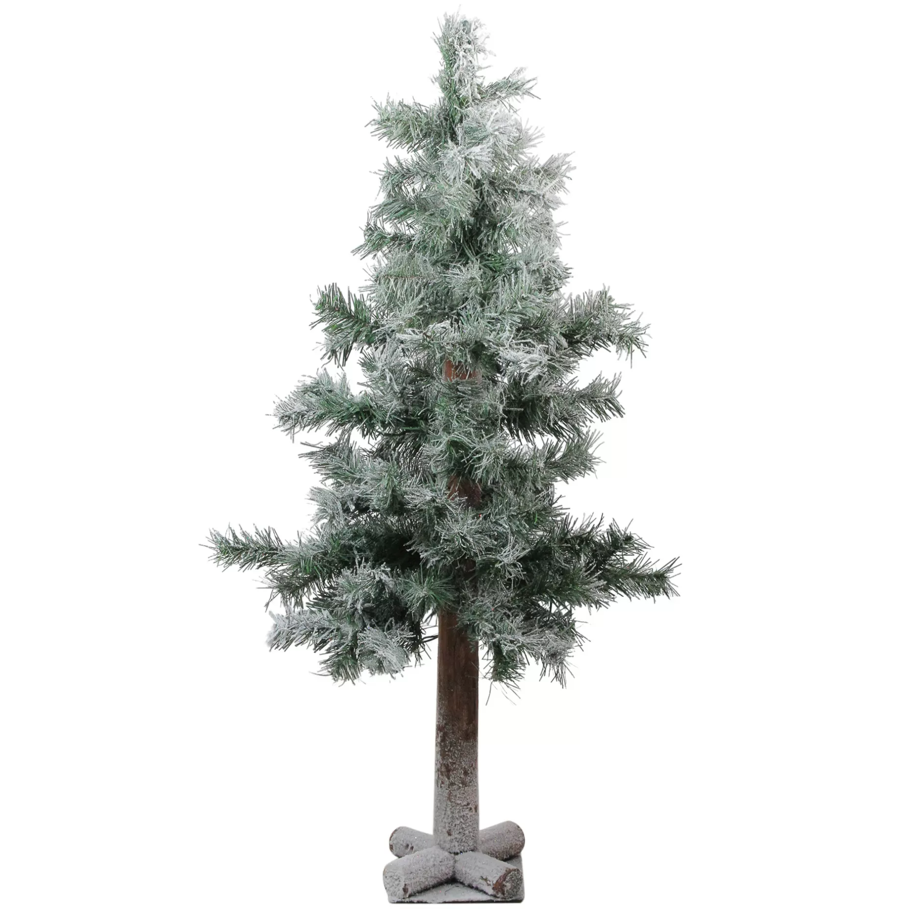 Cheap 3' Medium Flocked And Glittered Woodland Alpine Artificial Christmas Tree - Unlit Alpine