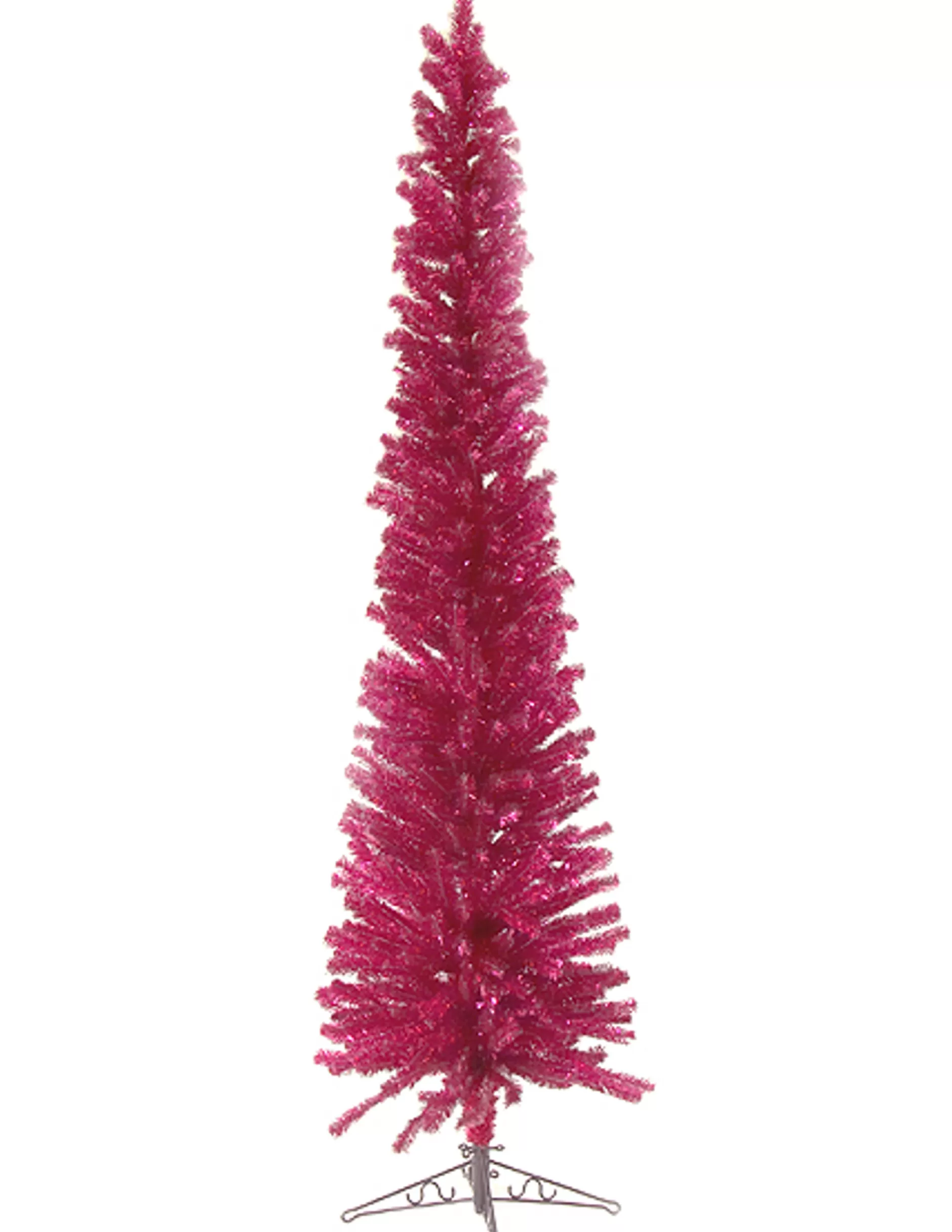 Best 7.5' Medium Raspberry Tinsel Artificial Christmas Tree - Unlit Colorful