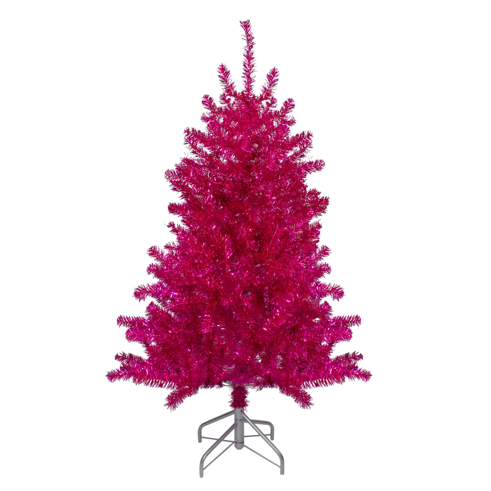 Flash Sale 4.5" Metallic Pink Tinsel Artificial Christmas Tree - Unlit Colorful