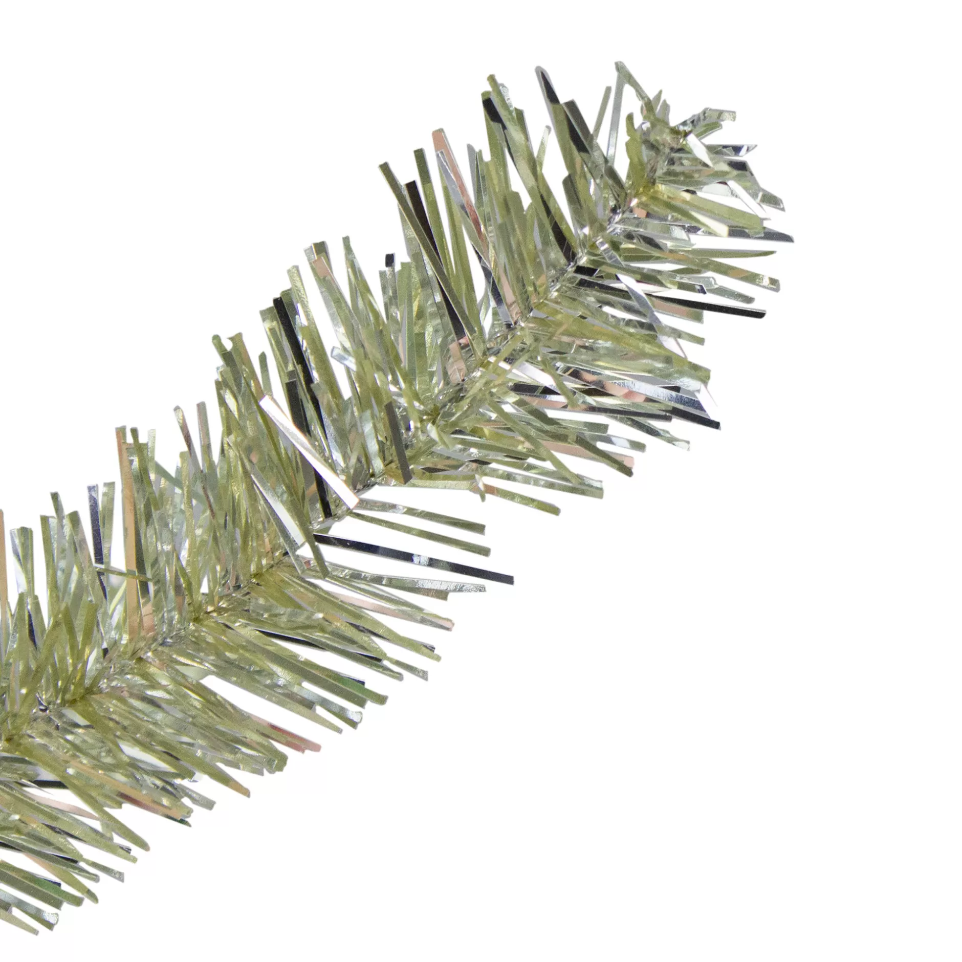 Flash Sale Metallic Sheer Champagne Artificial Tinsel Christmas Tree - 7 Ft Clear Lights Pre-Lit