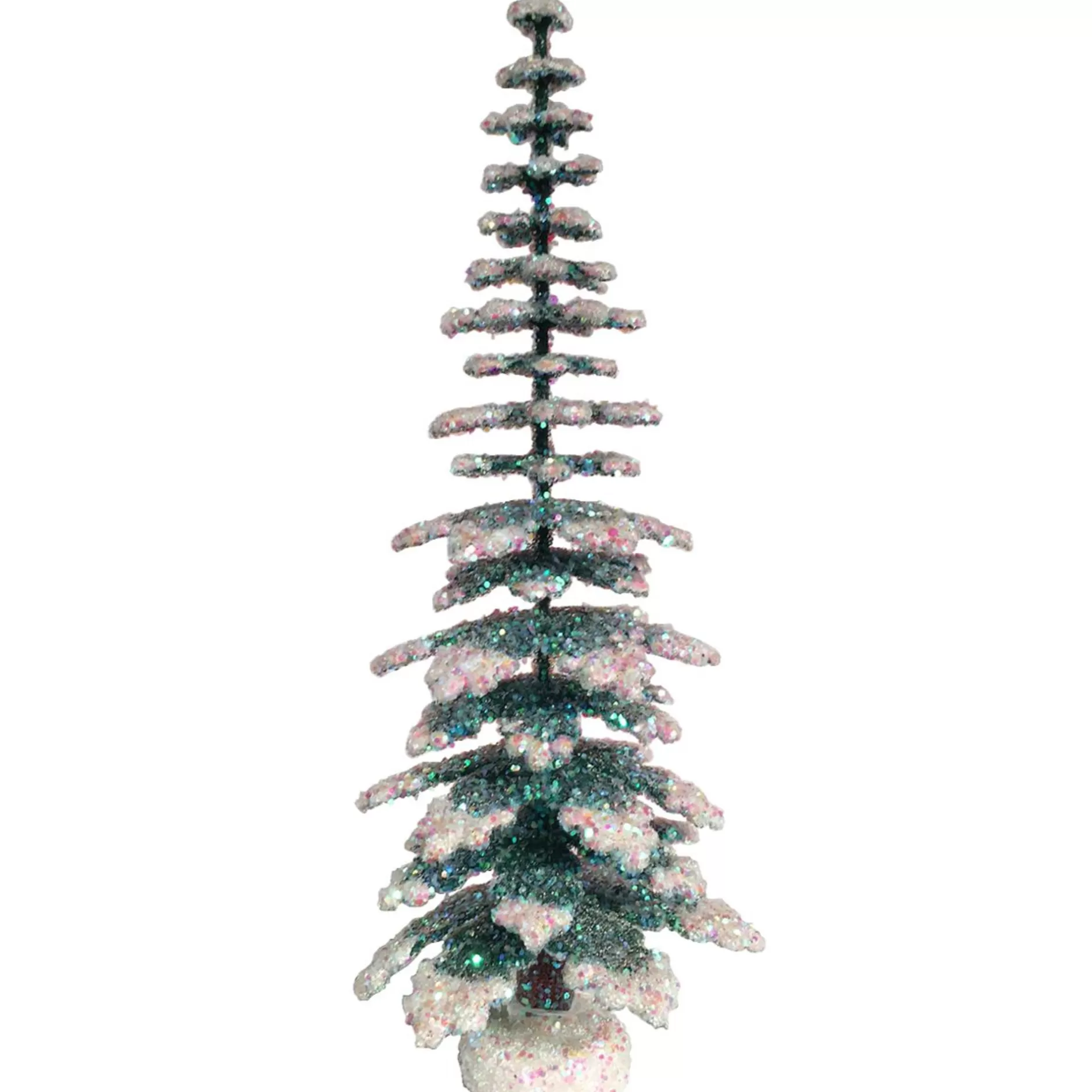 Sale 12" Metallic White And Green Holiday Collectible 30-Cm Schaller Paper Mache Tree Colorful