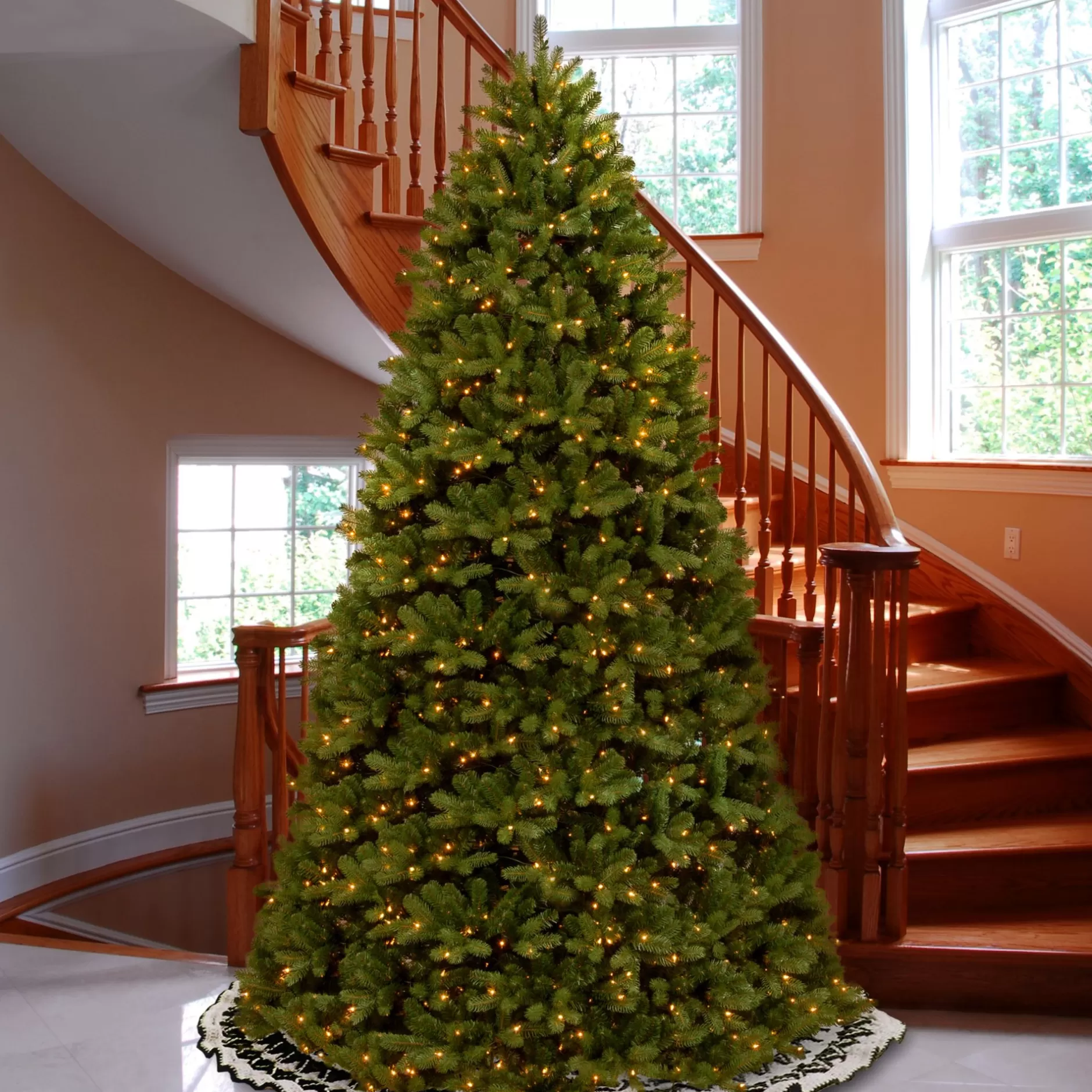 Best 12' Newberry Spruce Artificial Christmas Tree – Clear Lights Pre-Lit