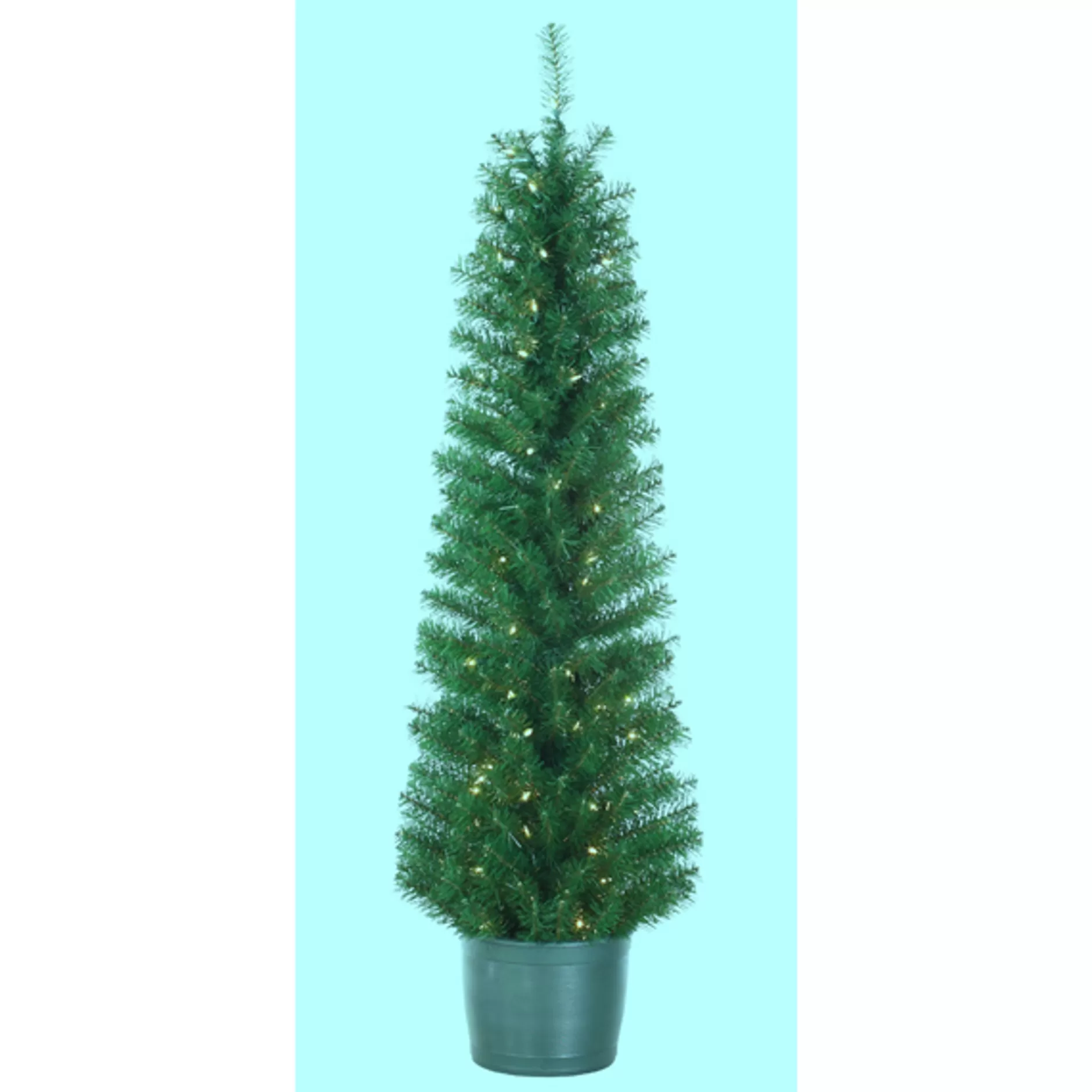 Shop Pack Of 2 Pre-Lit Potted Artificial Christmas Trees 5' - Clear Lights Pre-Lit