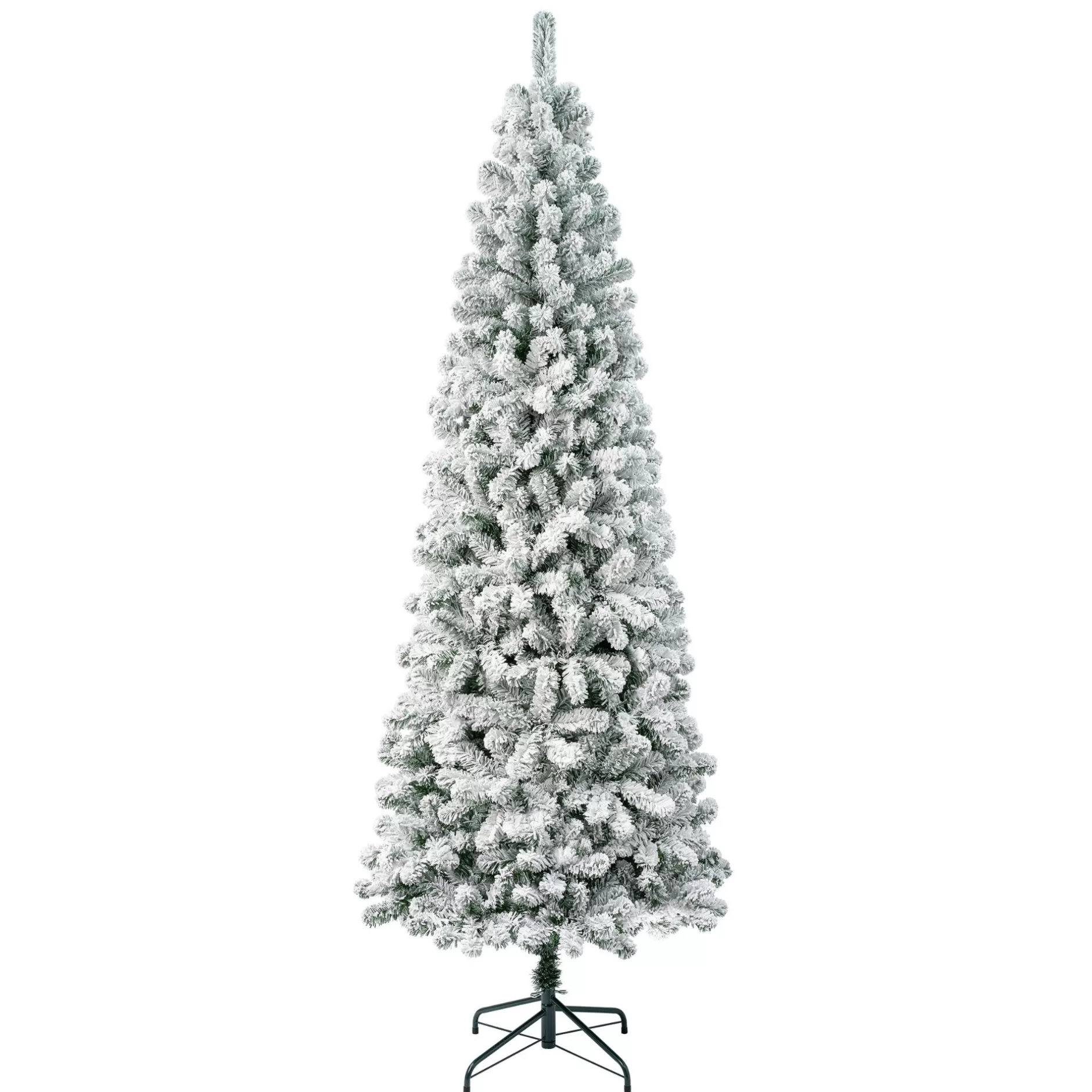 Outlet 7.5' Pencil Flocked Acacia Artificial Christmas Tree, Unlit Flocked