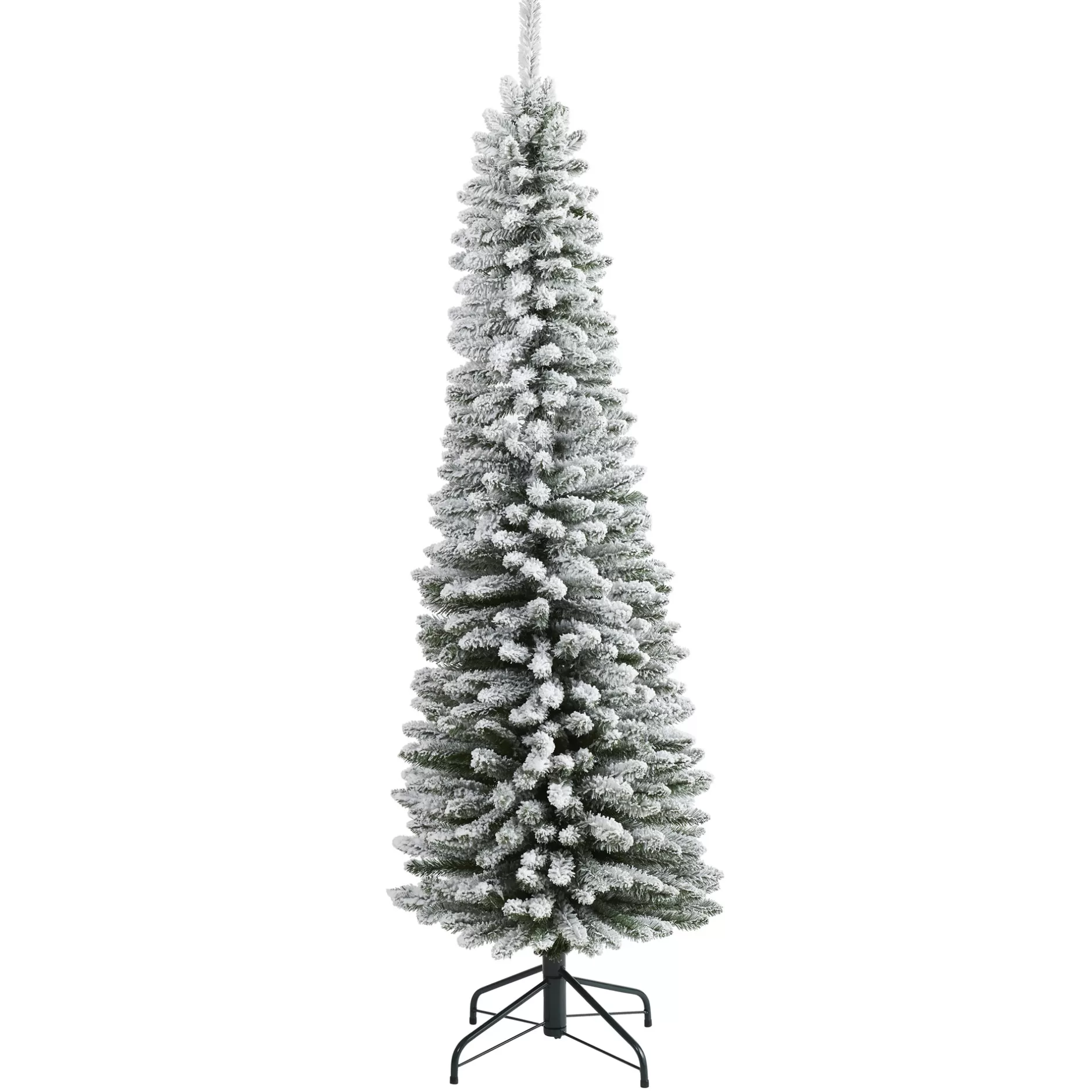 Fashion 6' Pencil Flocked Artificial Christmas Tree, Unlit Flocked