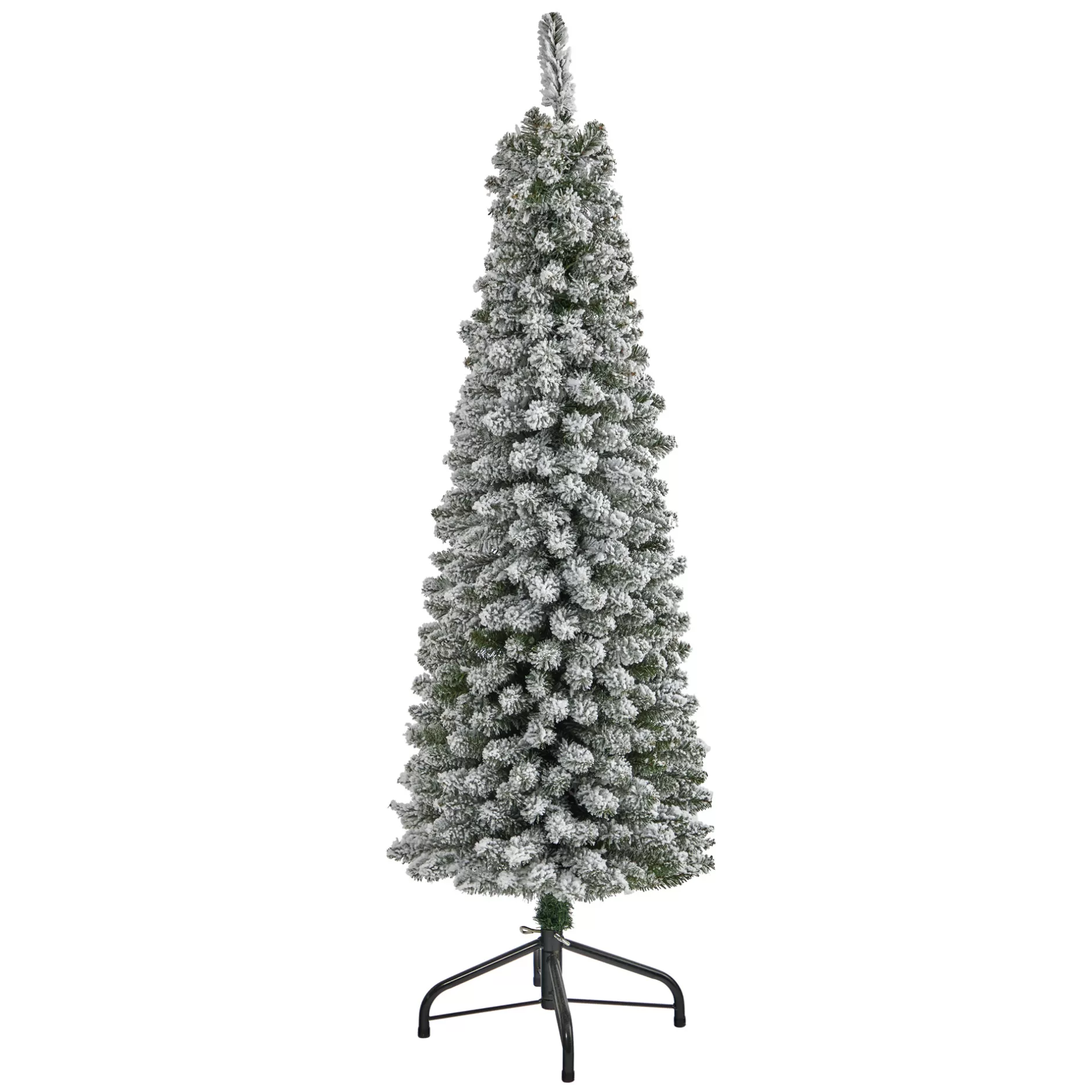 Clearance 5' Pencil Flocked Artificial Christmas Tree, Unlit Flocked