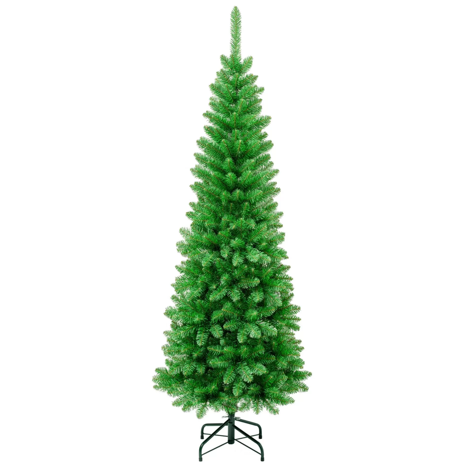 Cheap 6' Pencil Green Rowan Artificial Christmas Tree, Unlit Colorful