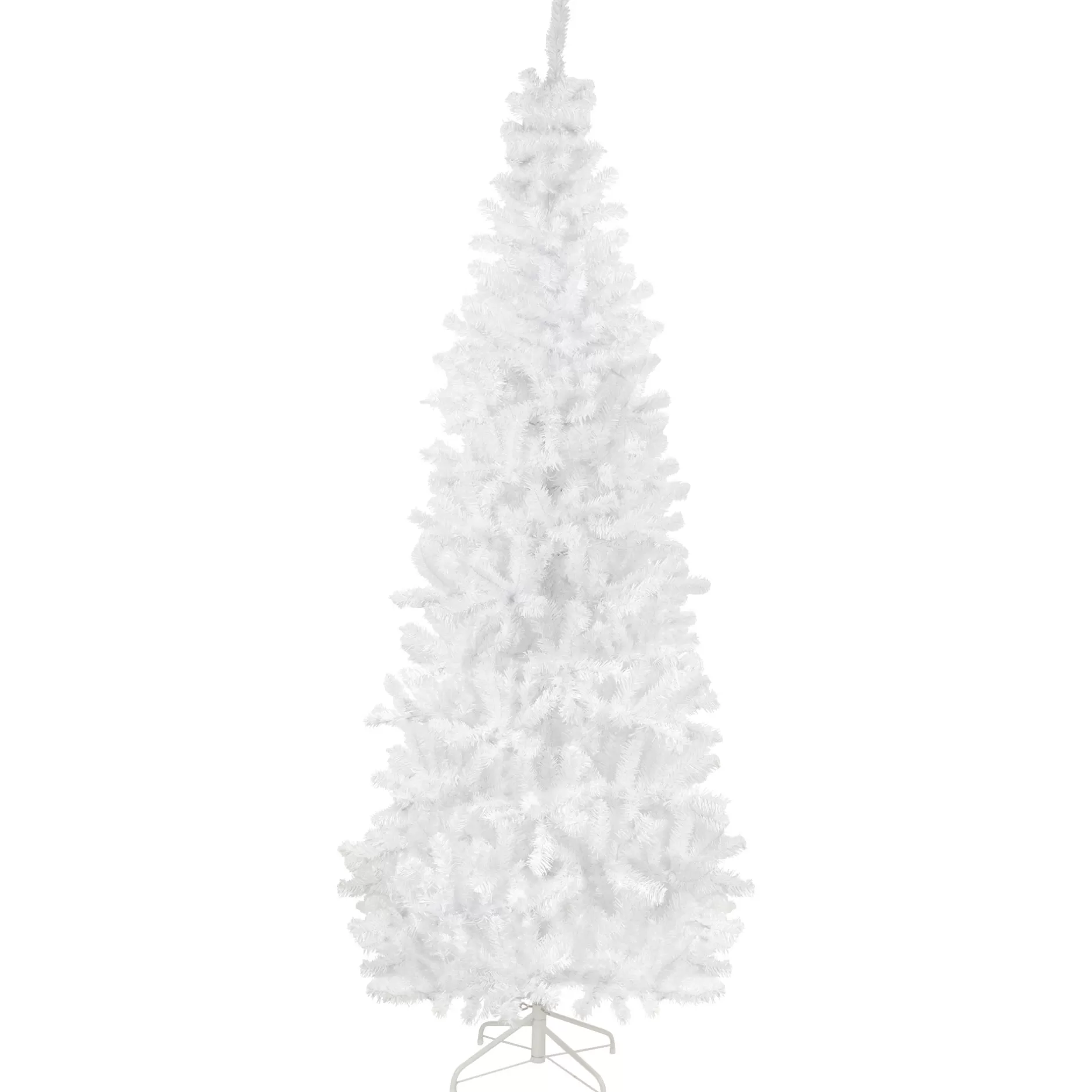 New 7.5' Pencil White Georgian Pine Artificial Christmas Tree, Unlit Colorful