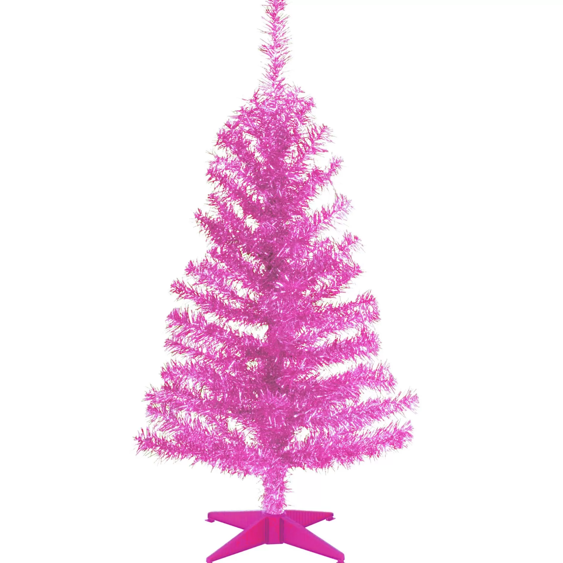 Discount 3' Pink Tinsel Artificial Christmas Tree, Unlit Colorful