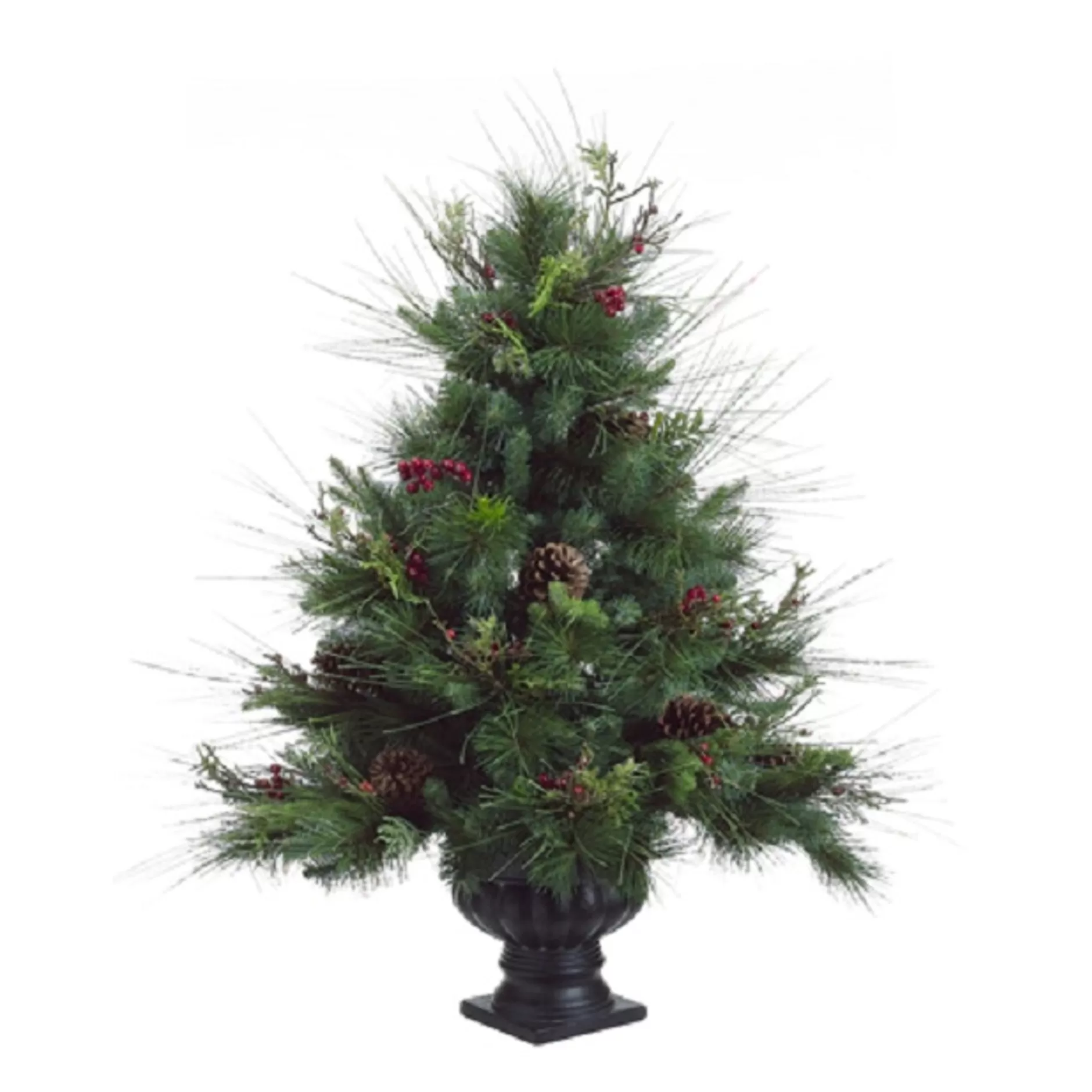 Cheap 3' Potted Berries And Pine Full Artificial Christmas Tree - Unlit Potted