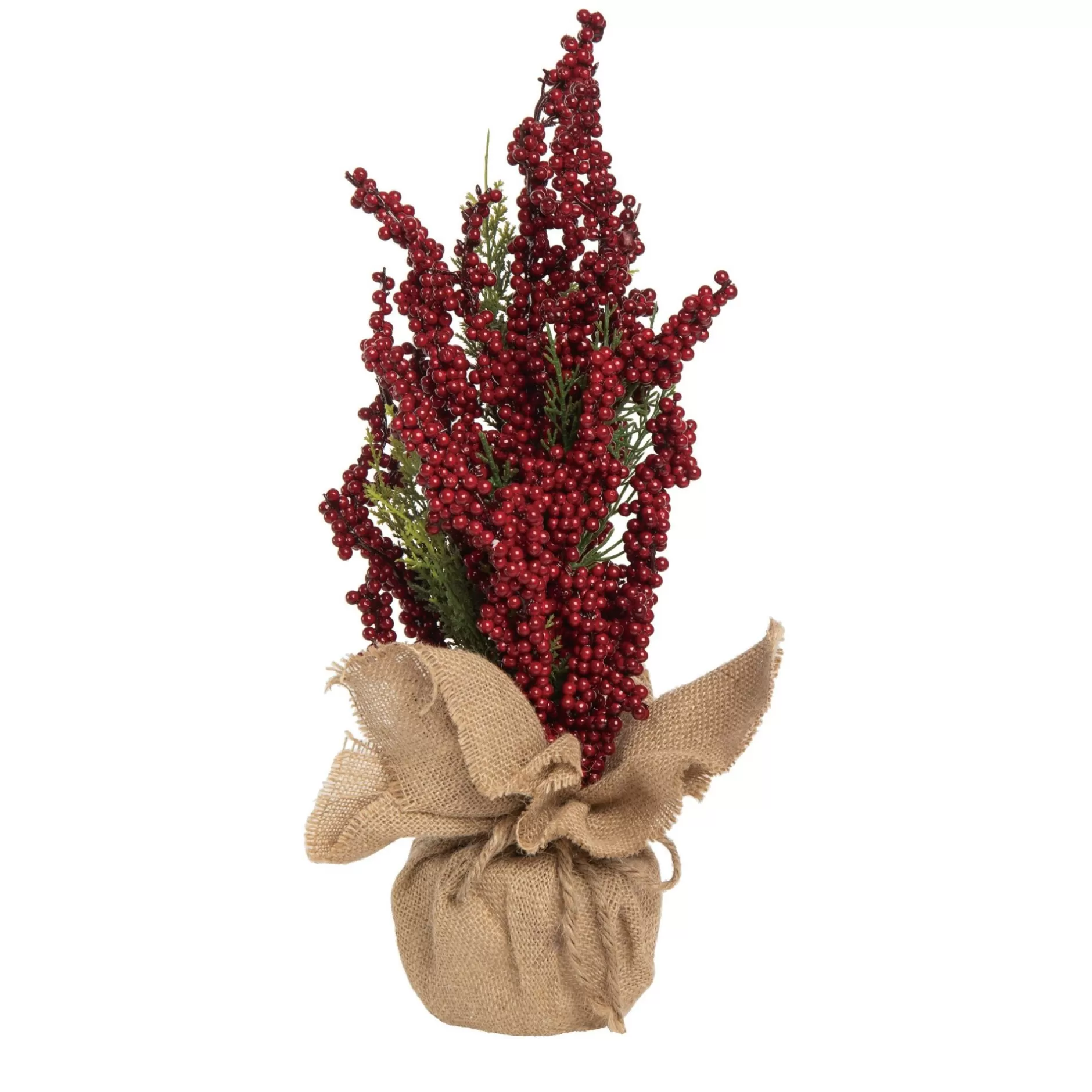 Best 20" Potted Berry Pencil Artificial Christmas Tree, Unlit Potted