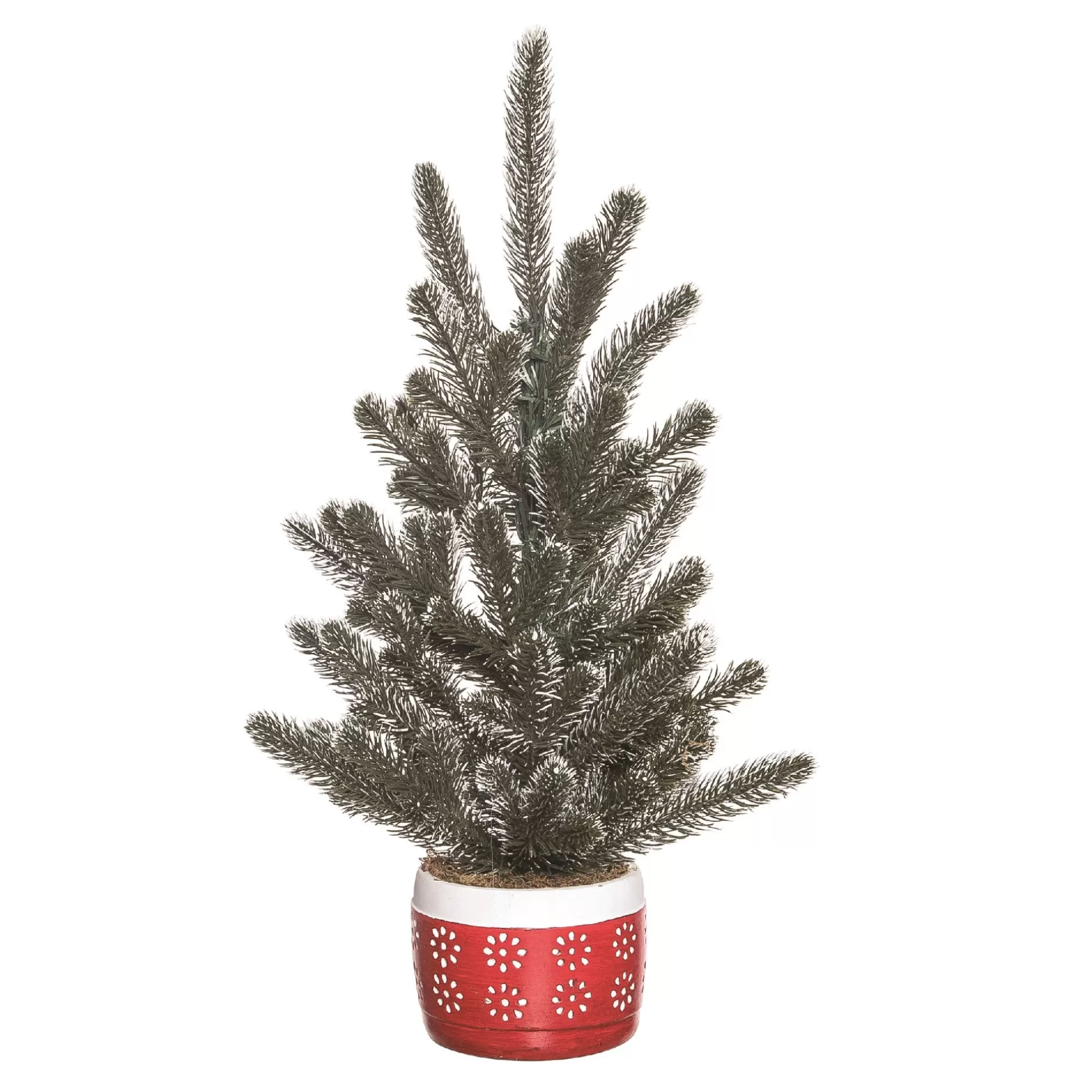 Hot 2' Potted Evergreen Artificial Christmas Tree, Unlit Potted