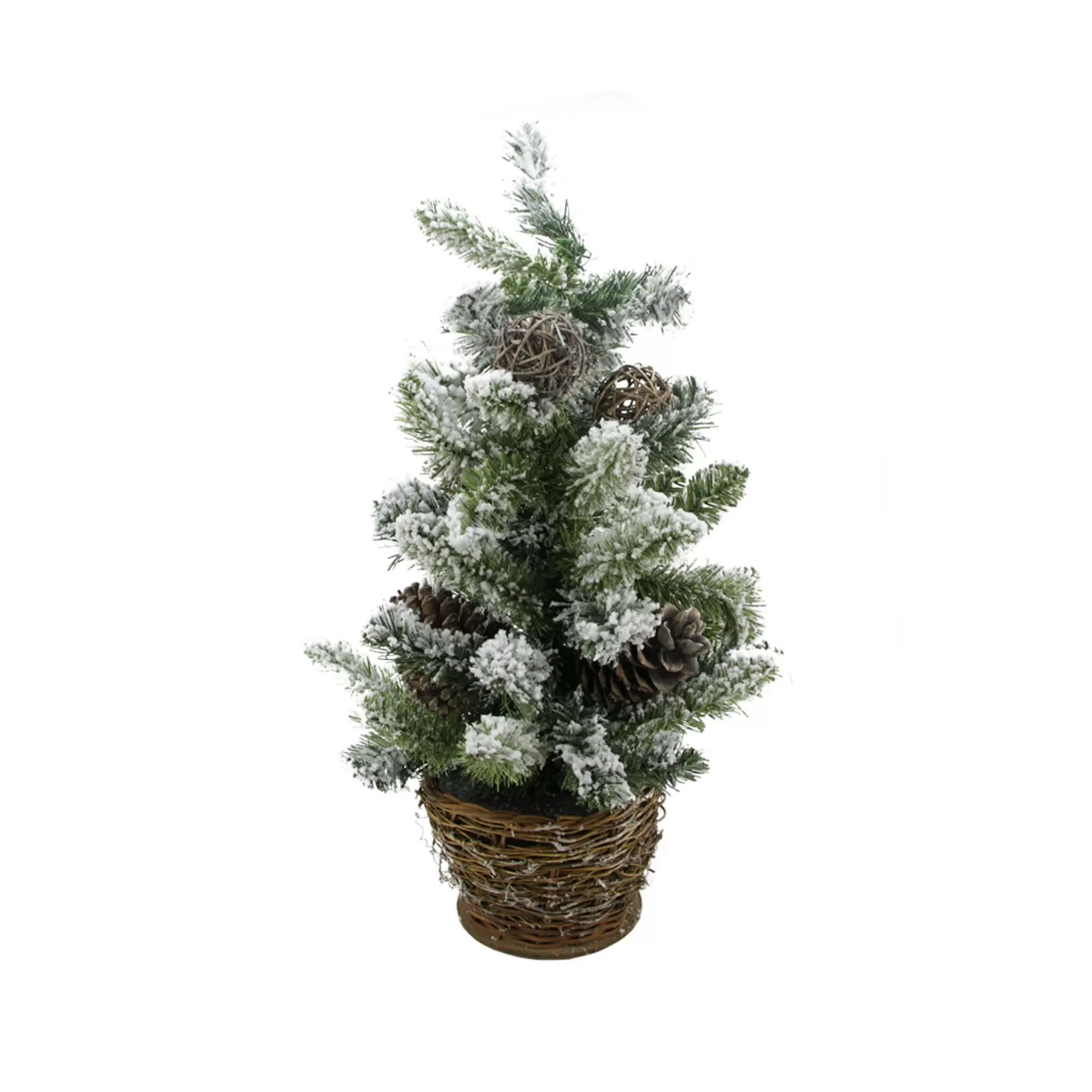 Clearance 2' Potted Flocked Pine Slim Artificial Christmas Tree - Unlit Flocked