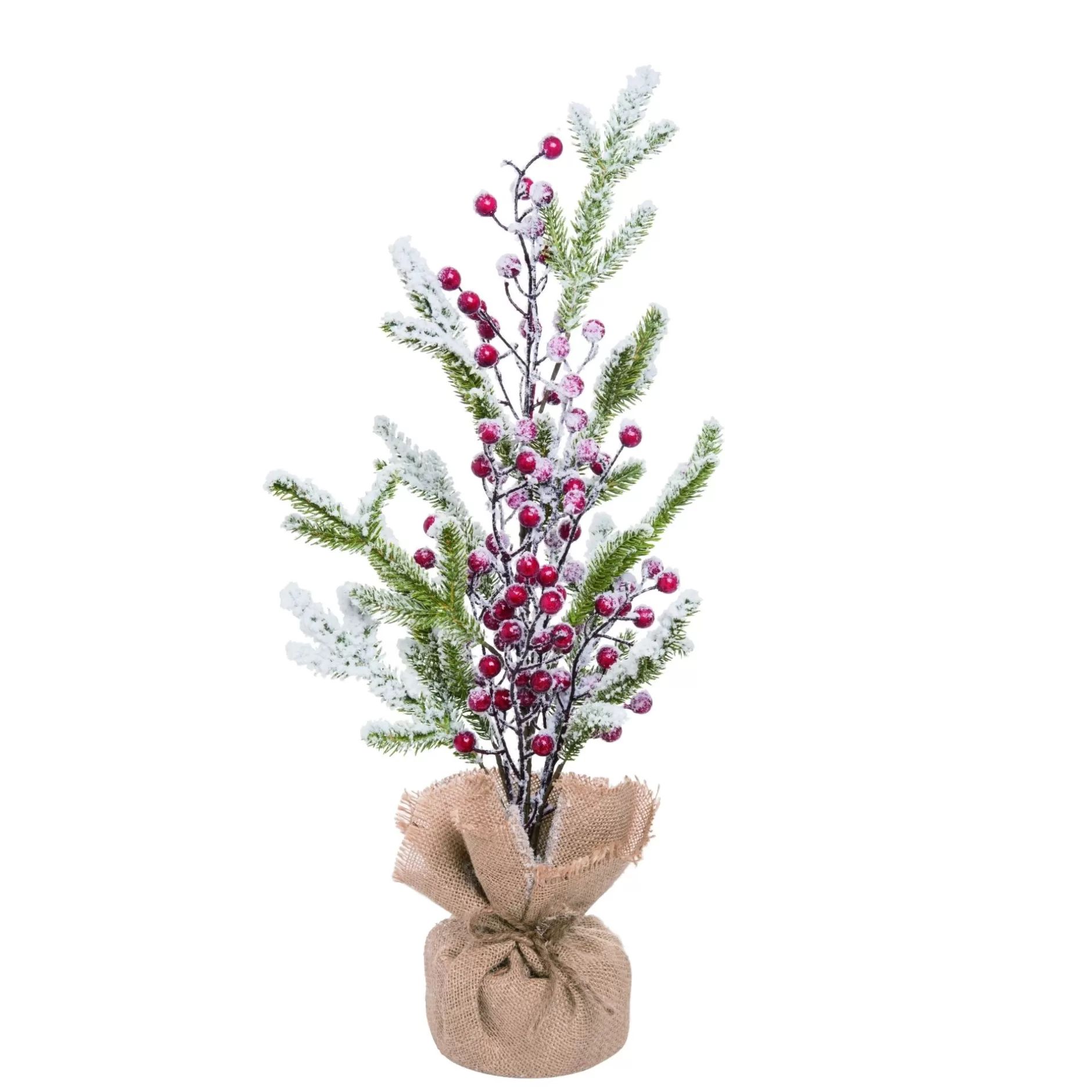 Flash Sale 1.75' Potted Frosted Artificial Christmas Tree With Berries, Unlit Potted