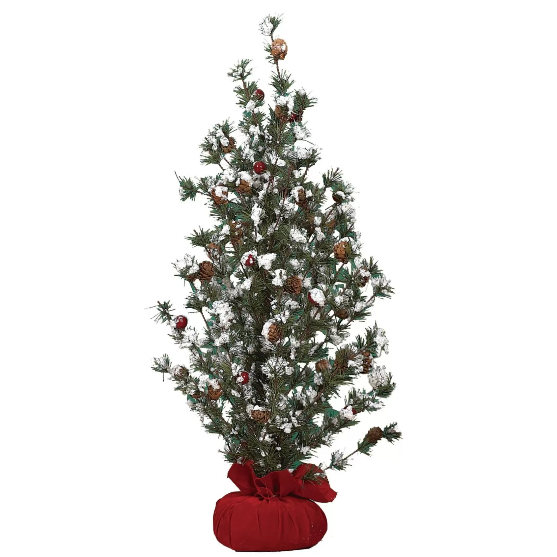 Best 2' Potted Gift Bag With Berries Artificial Christmas Tree, Unlit Potted