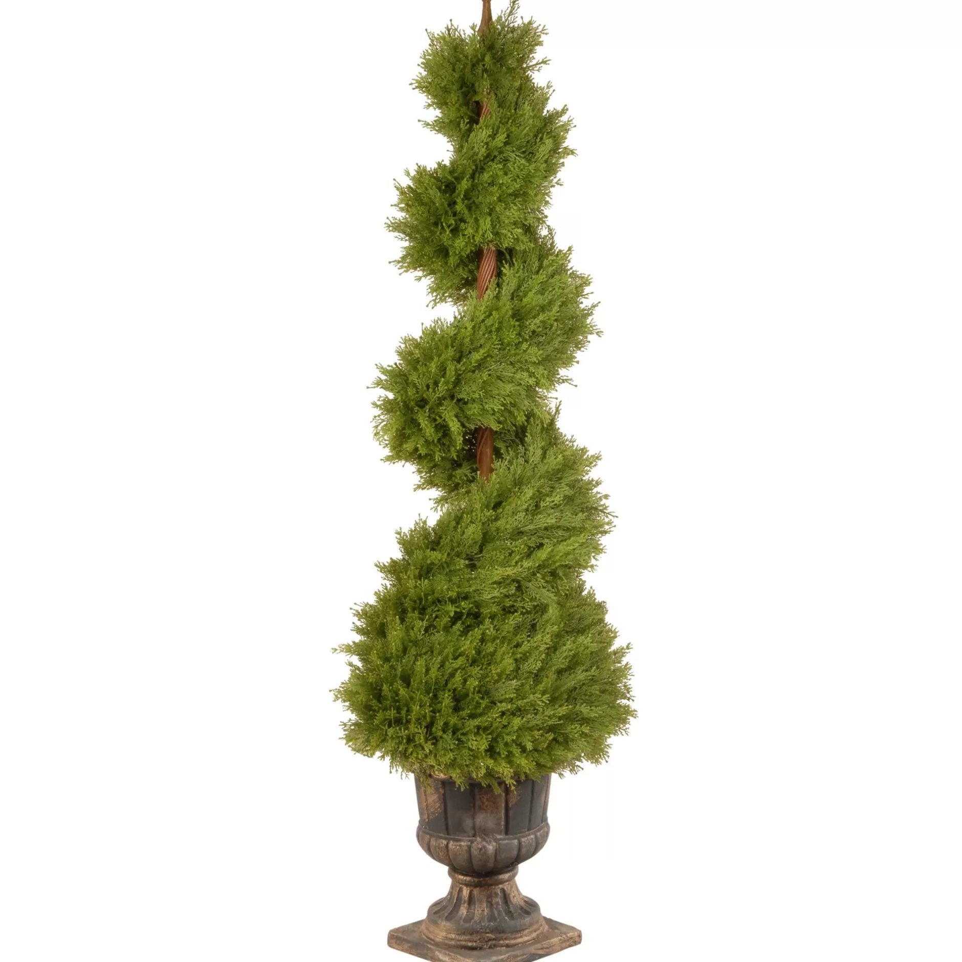 Cheap 5' Potted Juniper Spiral Pencil Artificial Christmas Tree - Unlit Potted