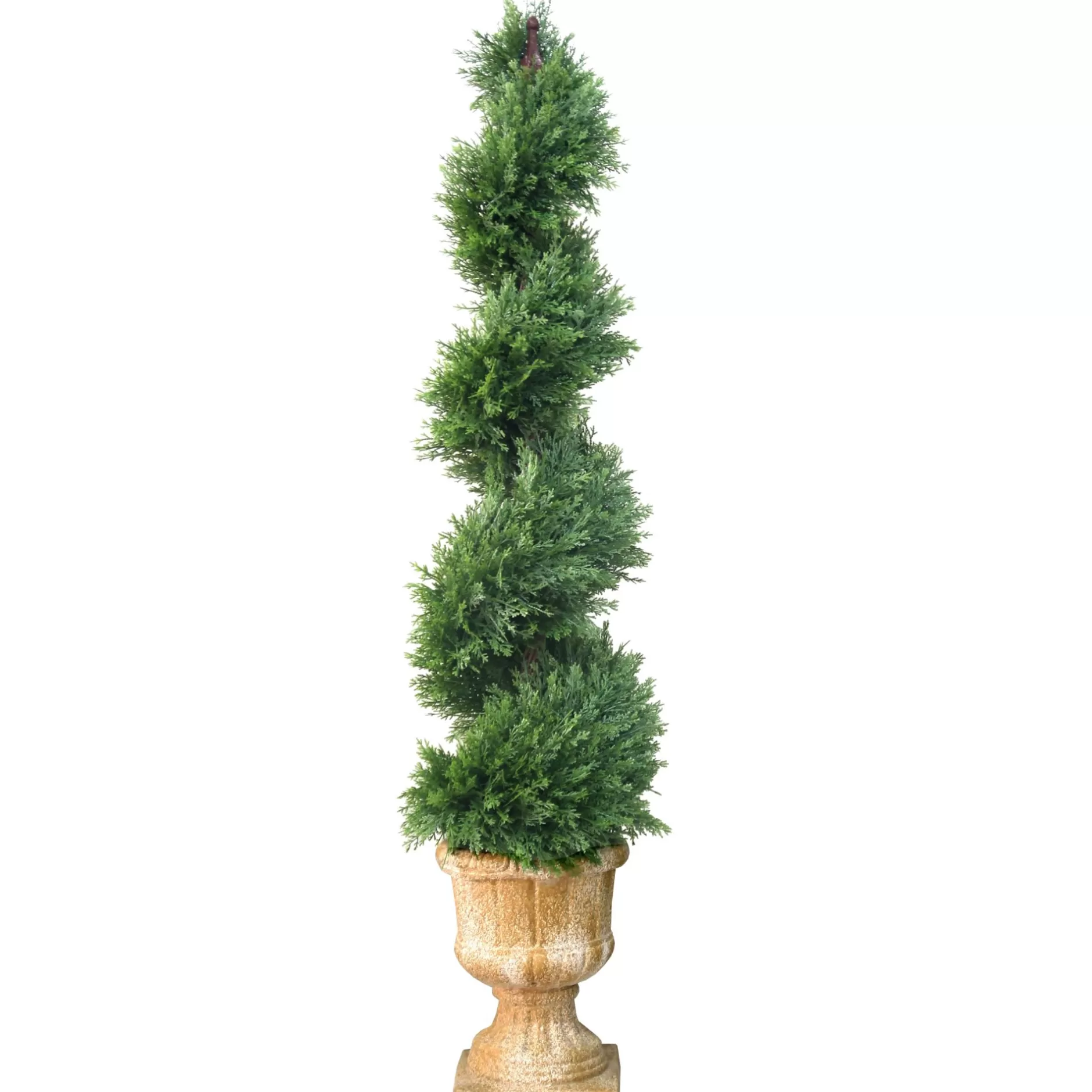 Cheap 4.5' Potted Juniper Spiral Slim Artificial Christmas Tree - Unlit Potted