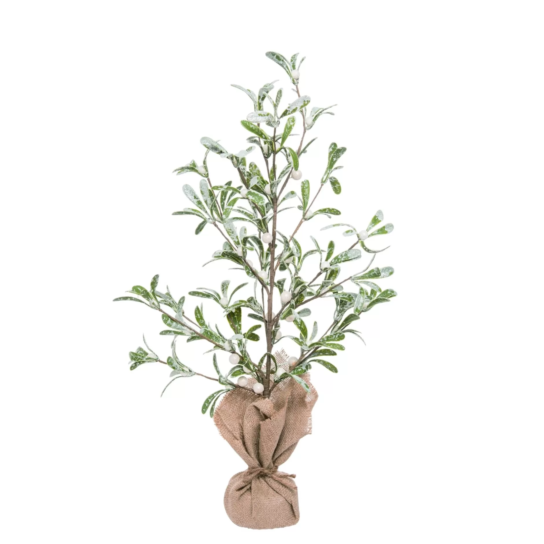 Clearance 2.25" Potted Mistletoe Berry Artificial Christmas Tree - Unlit Potted