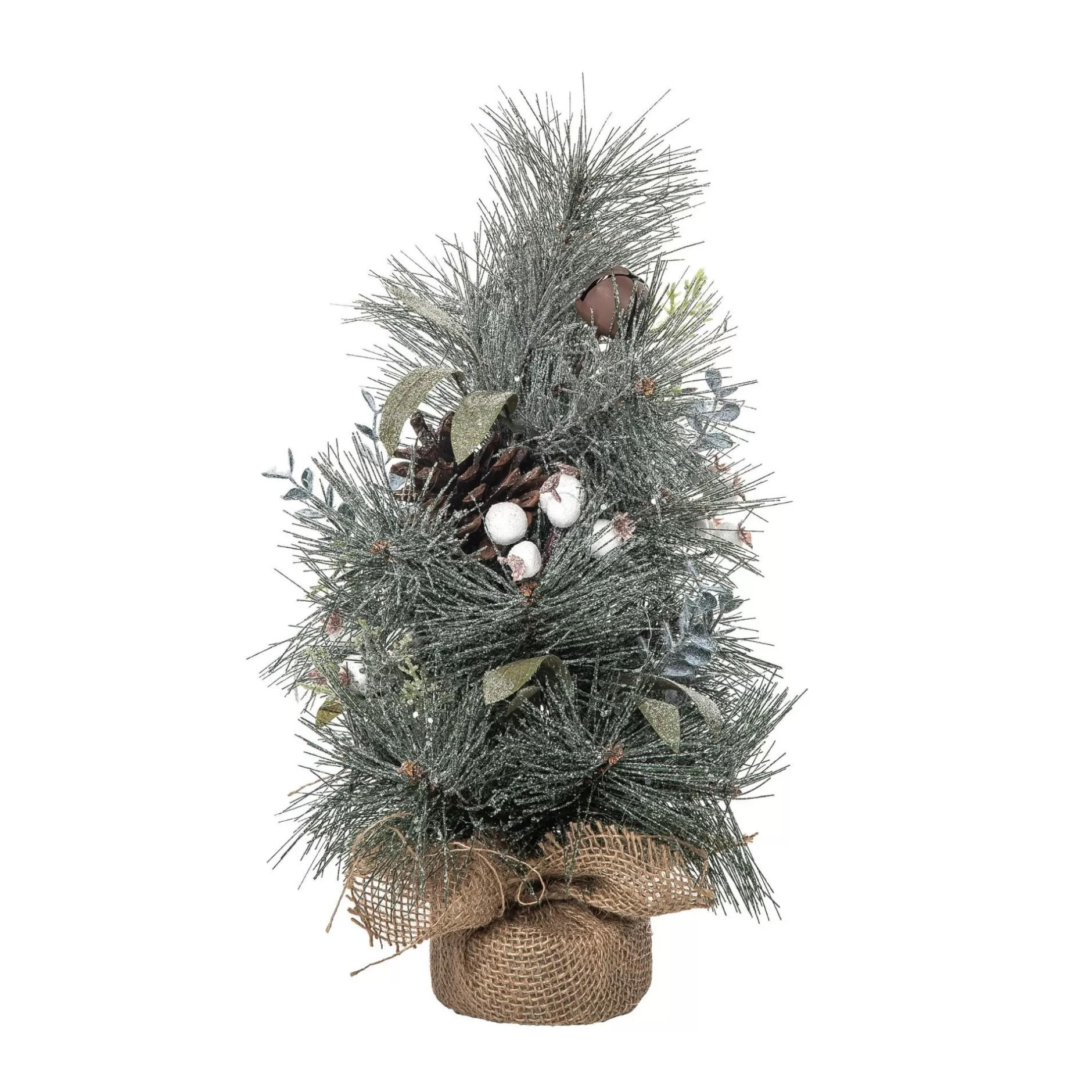 Shop 12" Potted Mixed Leaves With Rustic Bells Full Artificial Christmas Tree, Unlit Potted