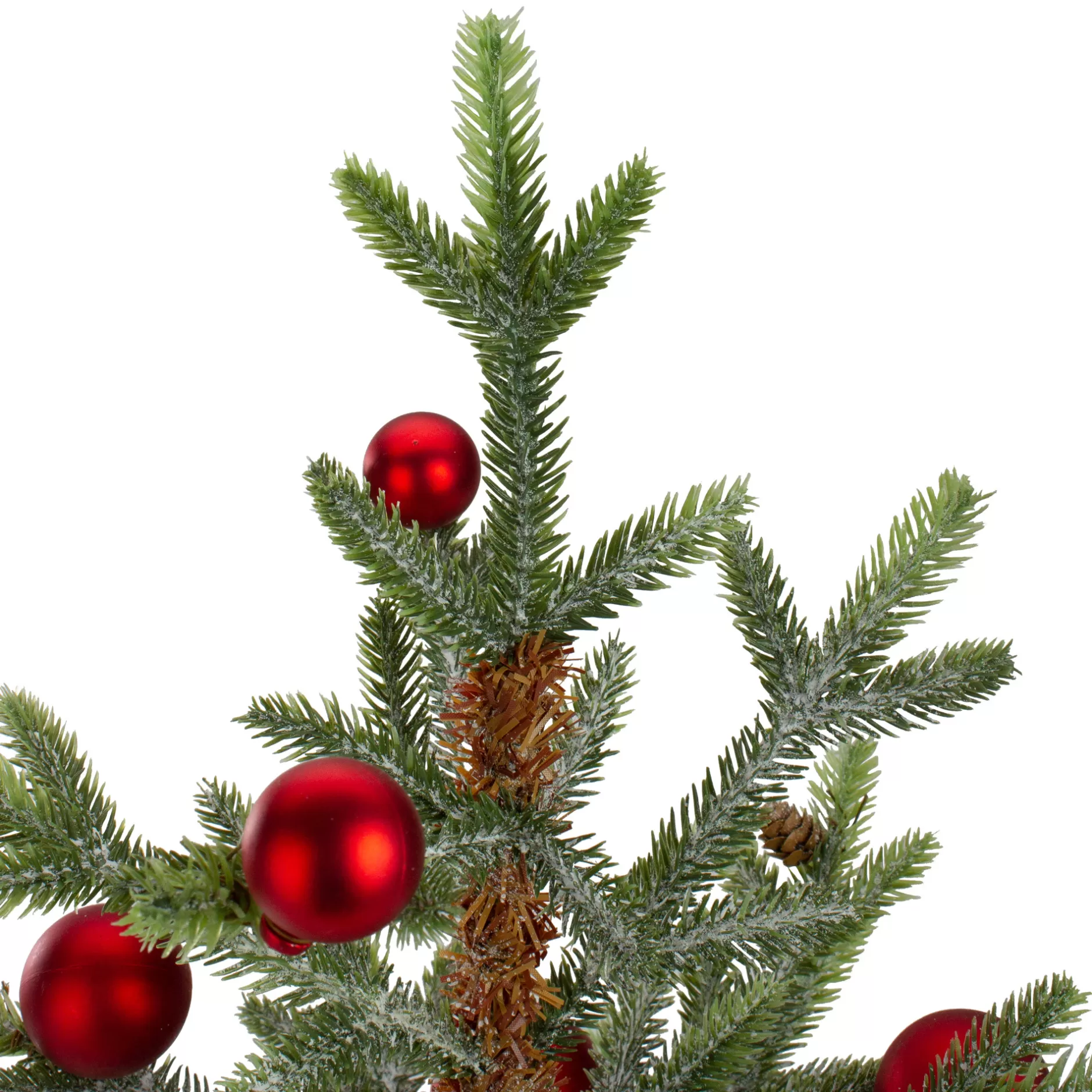Best 18" Potted Pine With Red Ornaments Medium Artificial Christmas Tree – Unlit Potted