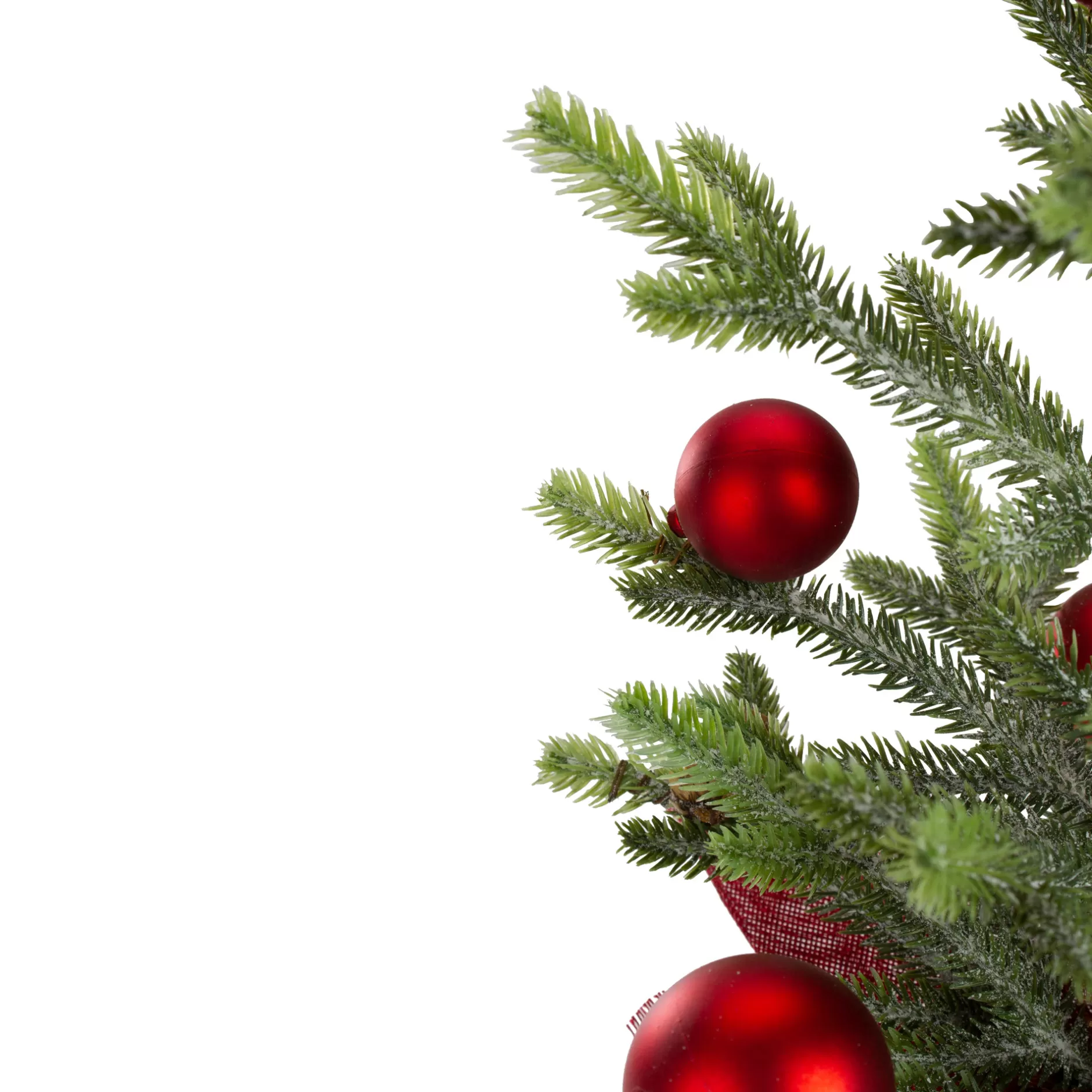 Best 18" Potted Pine With Red Ornaments Medium Artificial Christmas Tree – Unlit Potted