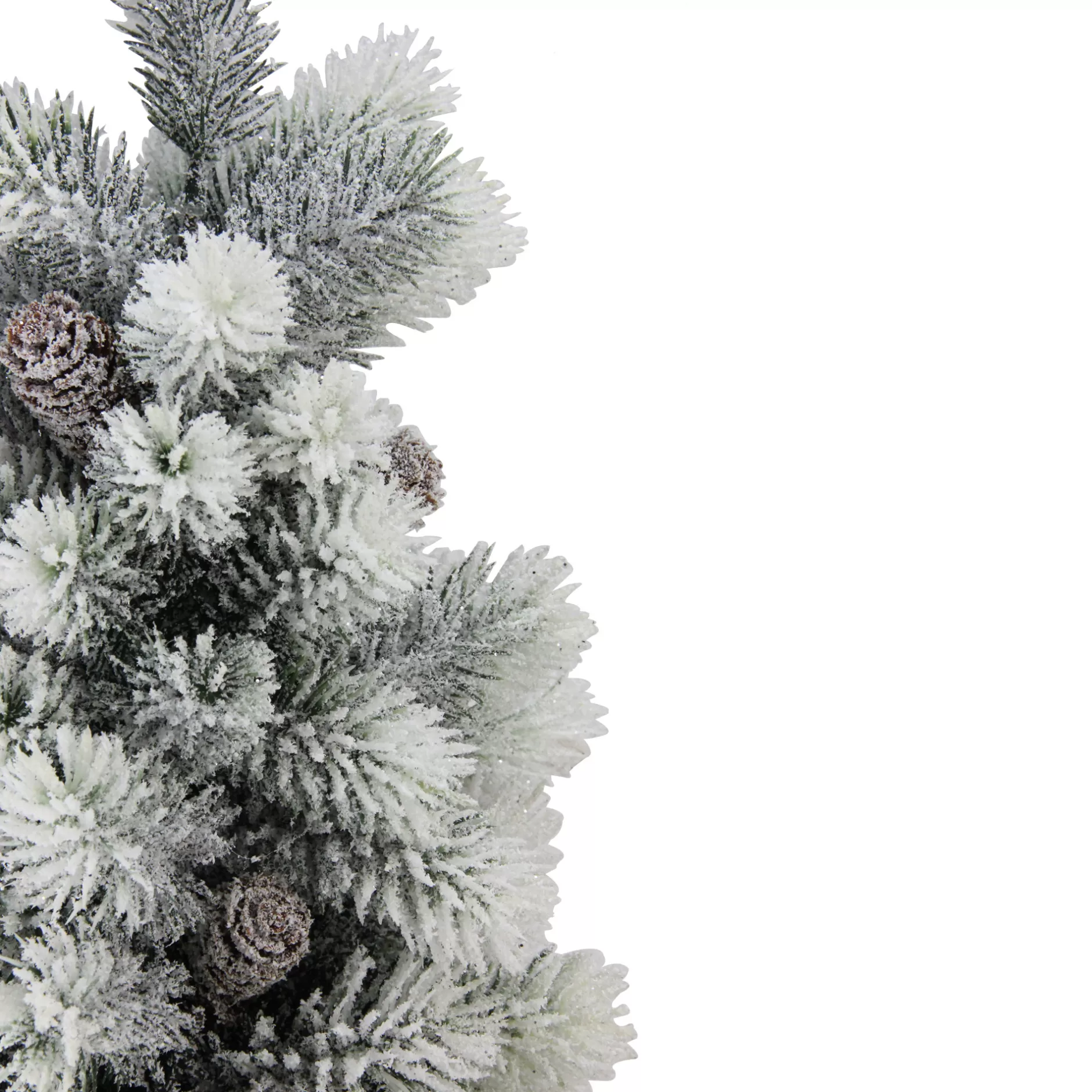 Best 19" Potted Slim Flocked Mini Pine Artificial Christmas Tree In Burlap Base - Unlit Flocked