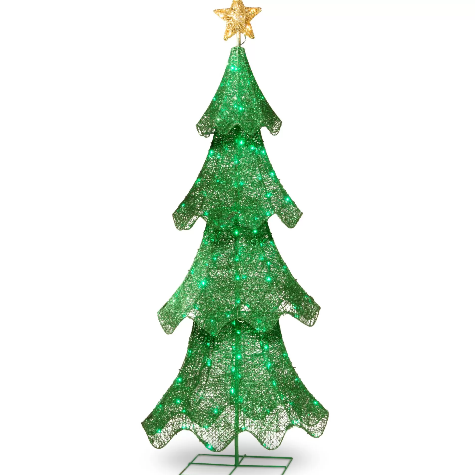 Shop 60" Pre- Lit Glittering Green Artificial Christmas Tree Pre-Lit